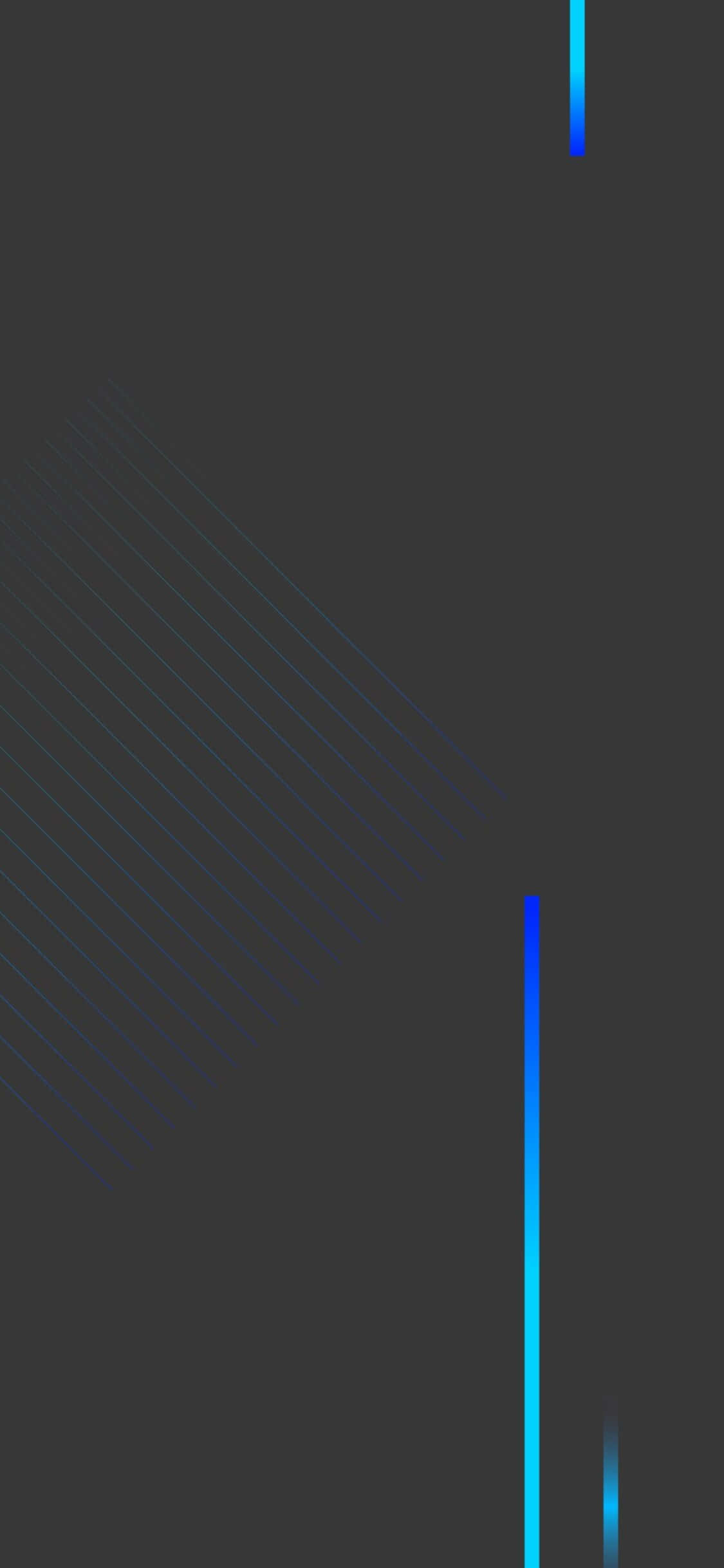 深色iPhone壁紙 桌布 壁紙 — 深灰色背景上帶有發光藍色線條和微妙對角線條紋的極簡抽象壁紙。