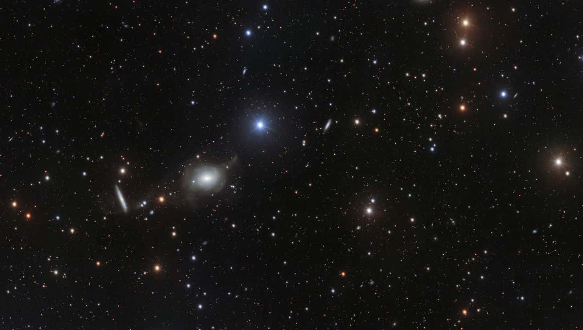 Elliptical Galaxy 桌布 壁紙 — 深空景觀，展現無數恆星和遙遠星系在宇宙的黑色虛空中閃耀。