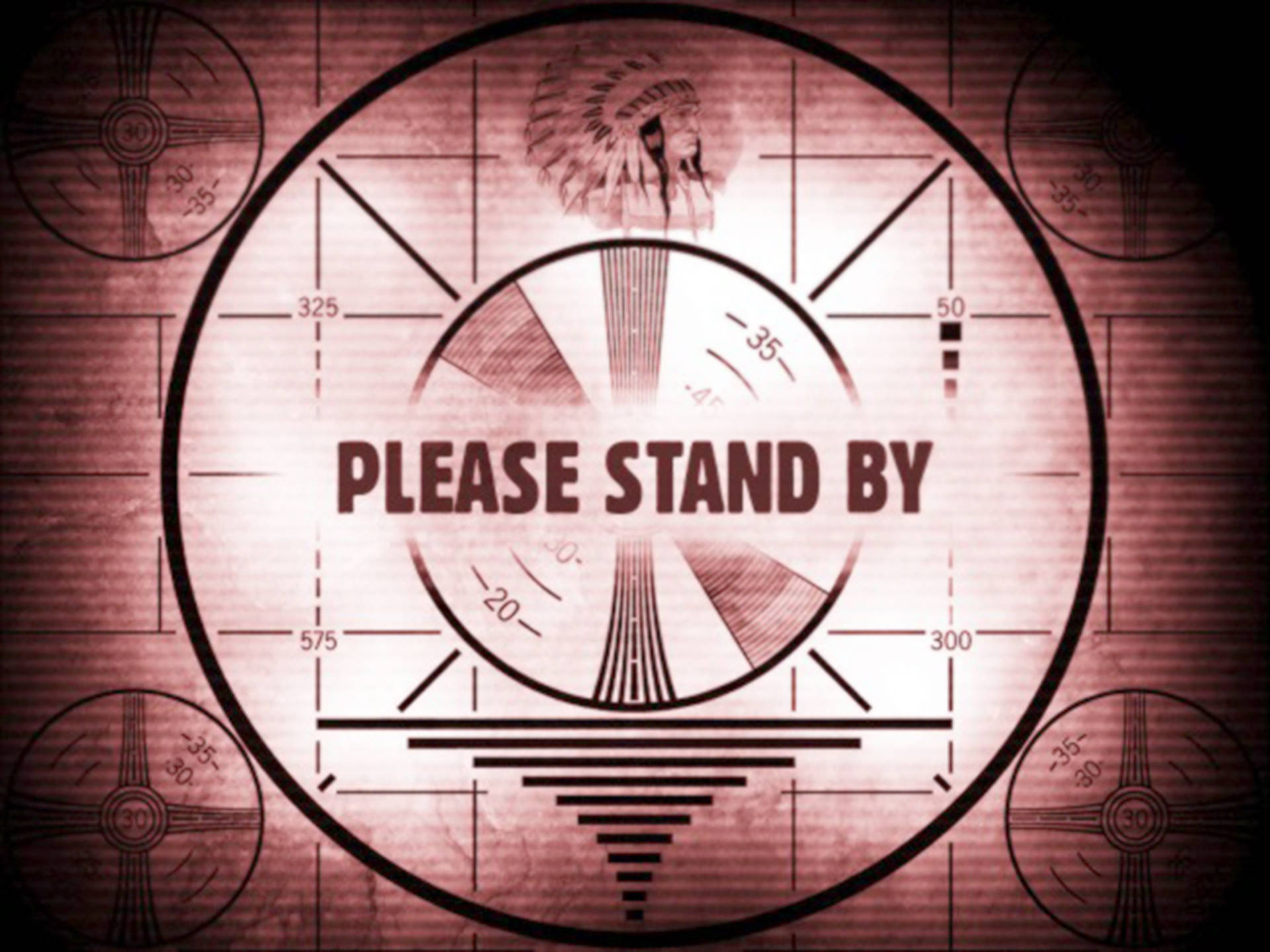 雷達屏幕顯示「PLEASE STAND BY」及美洲原住民頭飾圖標。