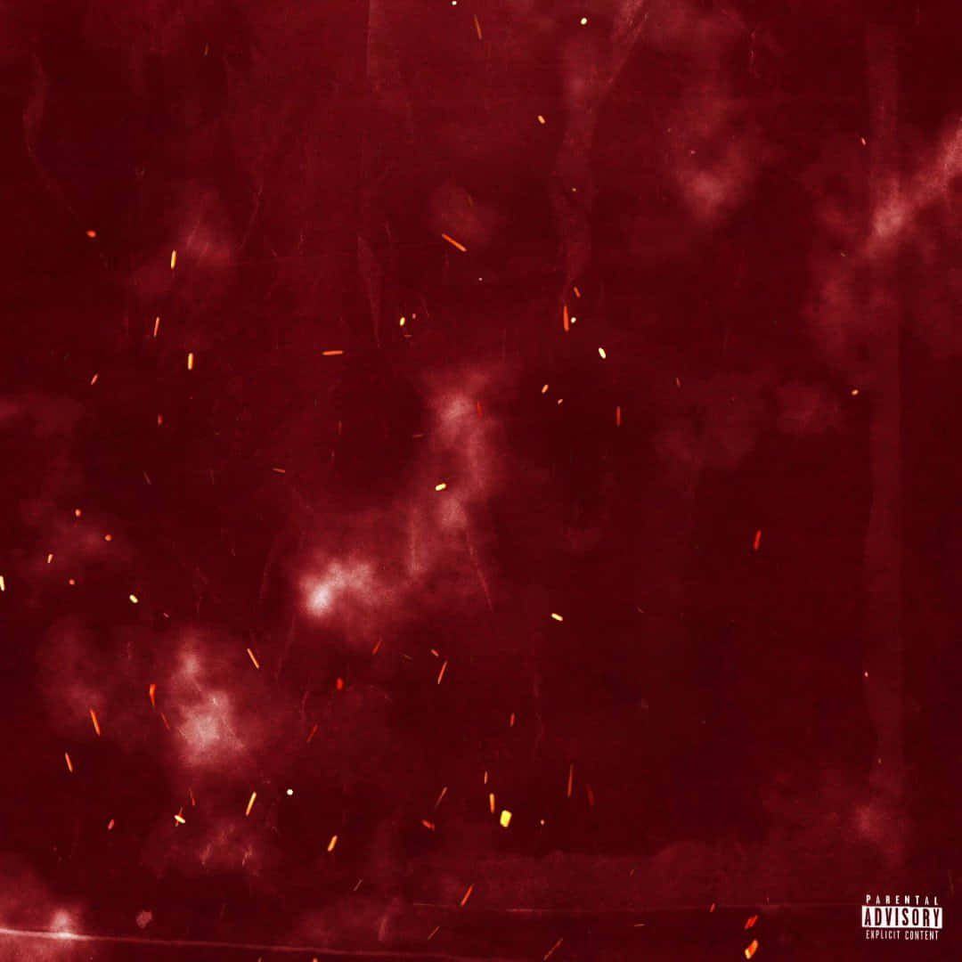 Red Space 桌布 壁紙 — 深紅色紋理背景，帶有在煙霧瀰漫的氣氛中漂浮的發光橙色火花。