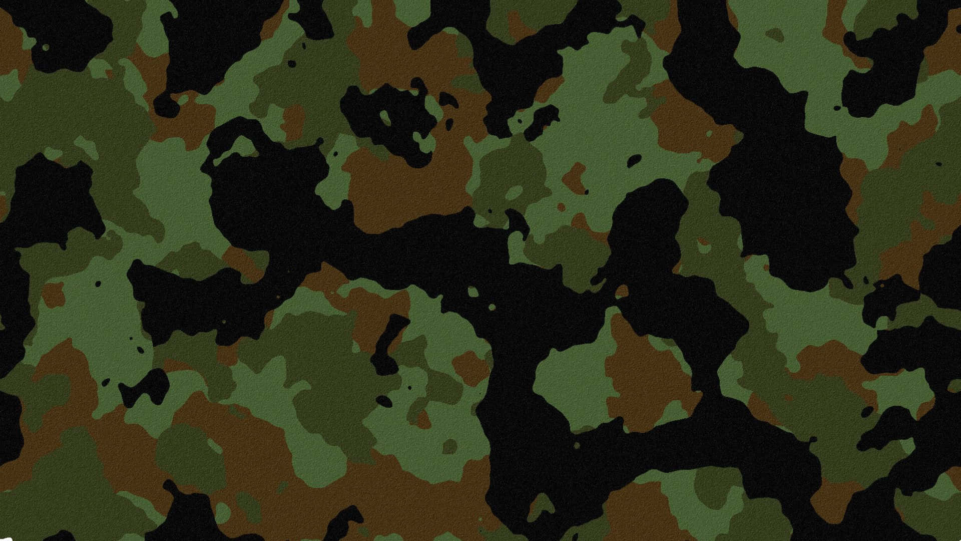 深綠色主題迷彩背景 壁紙 — 軍事迷彩圖案的特寫，帶有不規則的綠色、棕色和黑色斑塊。