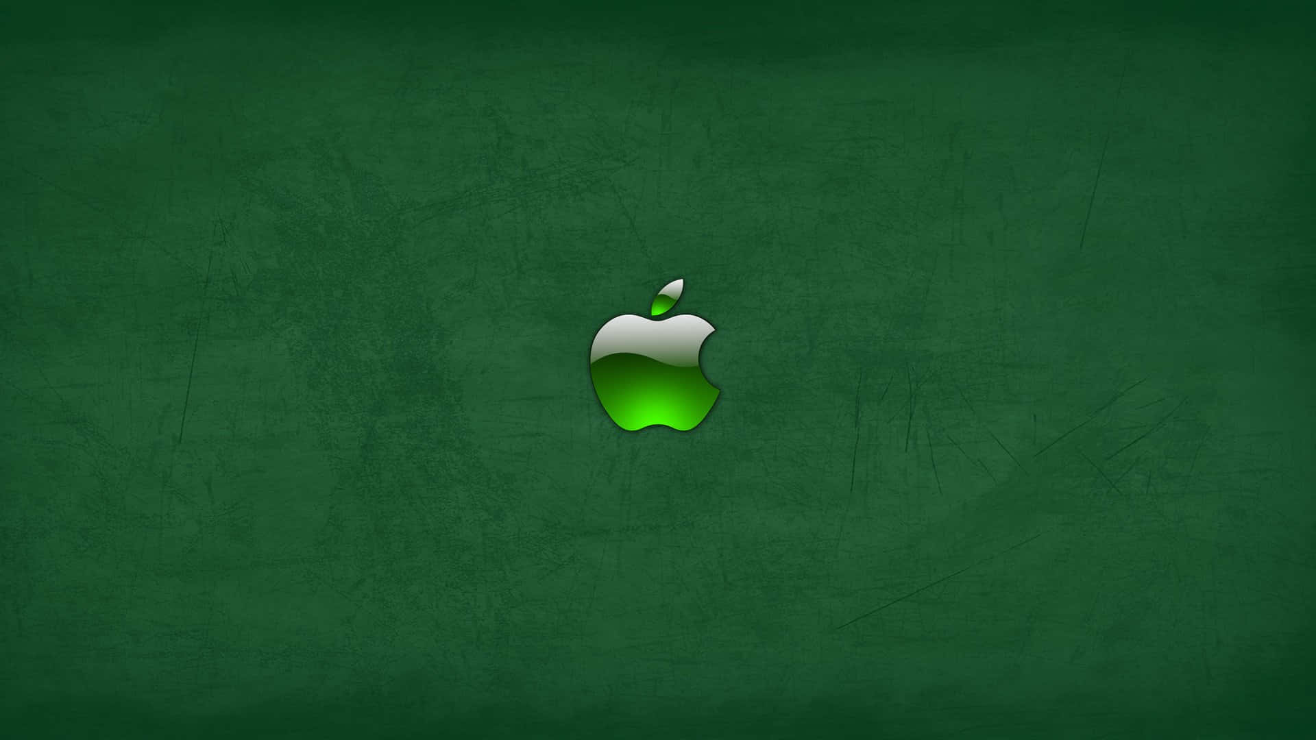 紋理深綠色背景上的綠色Apple標誌