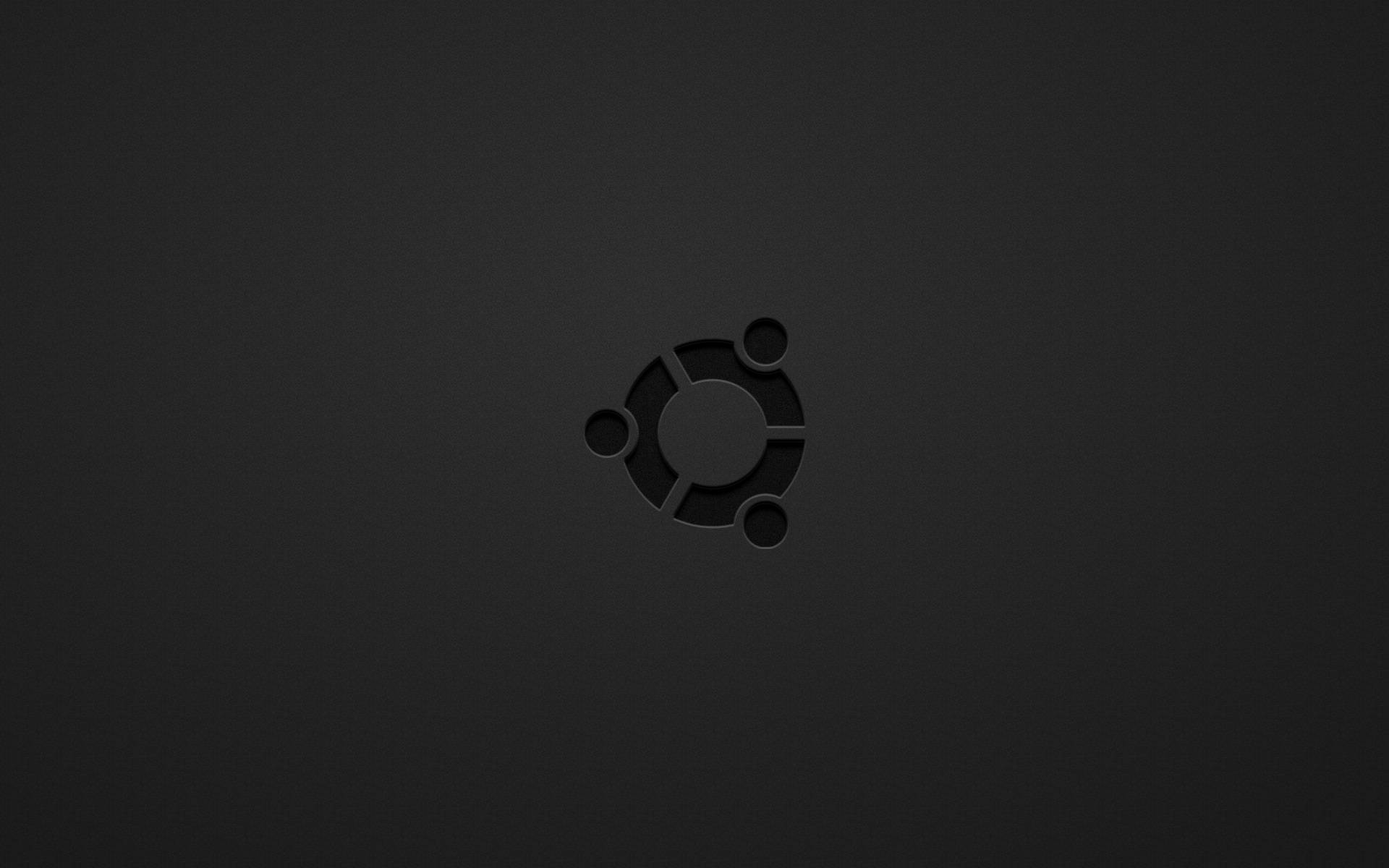 Ubuntu 標誌壓印在深色紋理背景上。