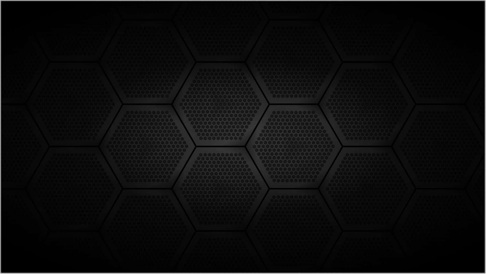Carbon 桌布 壁紙 — 深色六邊形圖案表面，帶有細微紋理和漸變照明。