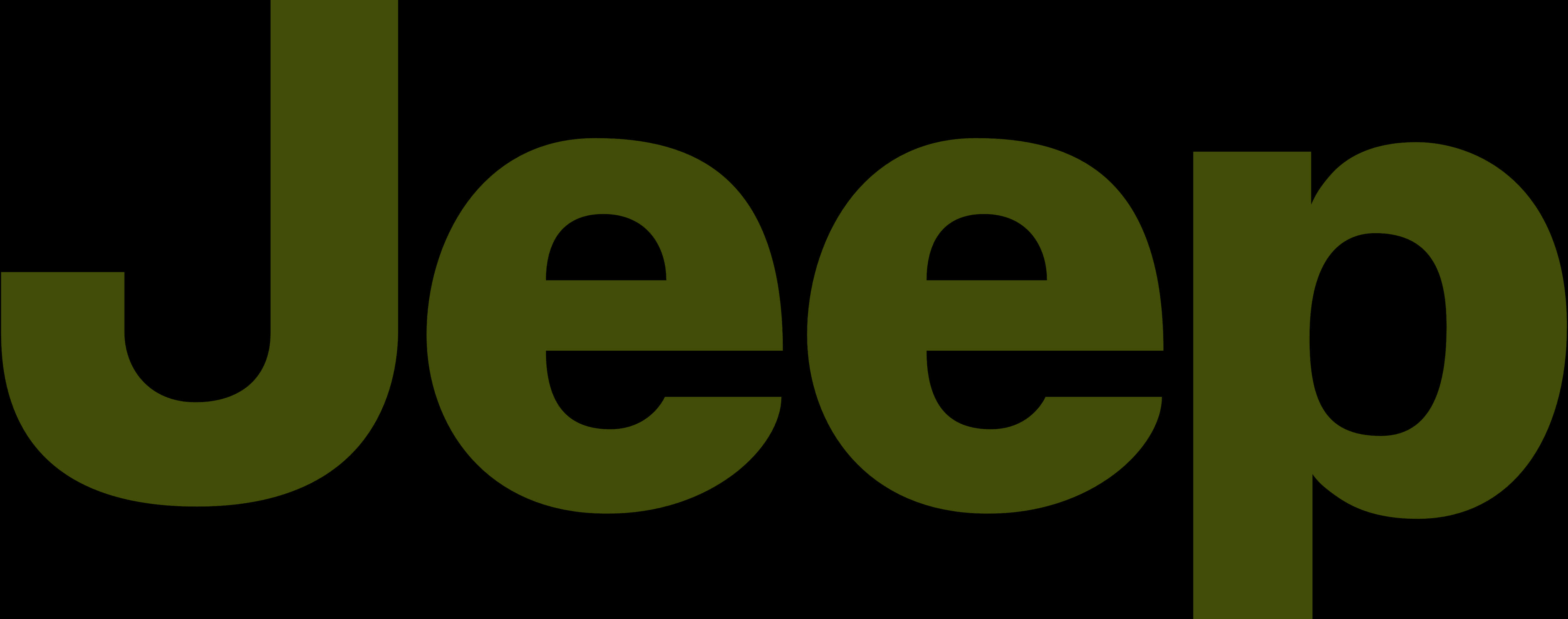 深色背景上的 Jeep 品牌標誌 壁紙 — 大膽的橄欖綠色Jeep標誌在純黑色背景上顯得格外突出。