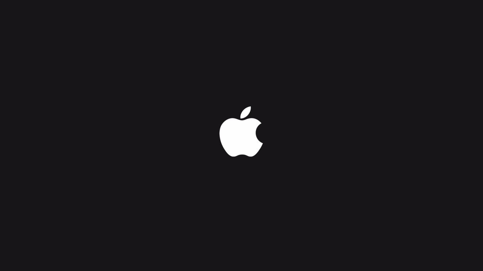 黑色背景上的白色Apple標誌