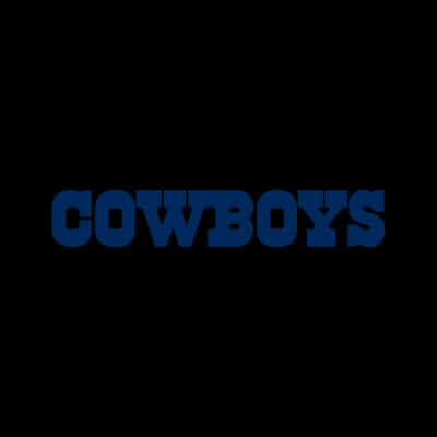 深色背景的牛仔隊文字標誌 壁紙 — 粗體藍色 'COWBOYS' 文字居中於純黑色背景上，採用簡潔的無襯線字體。