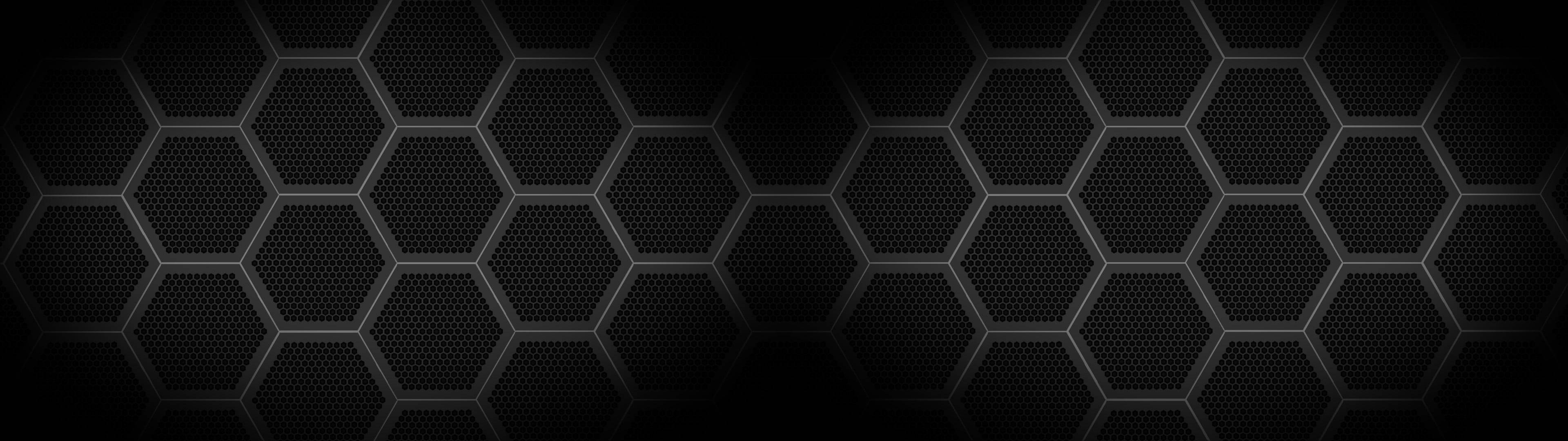 Honeycomb 桌布 壁紙 — 深色金屬六角形網格圖案，在光滑的工業表面上帶有微妙的漸變照明。