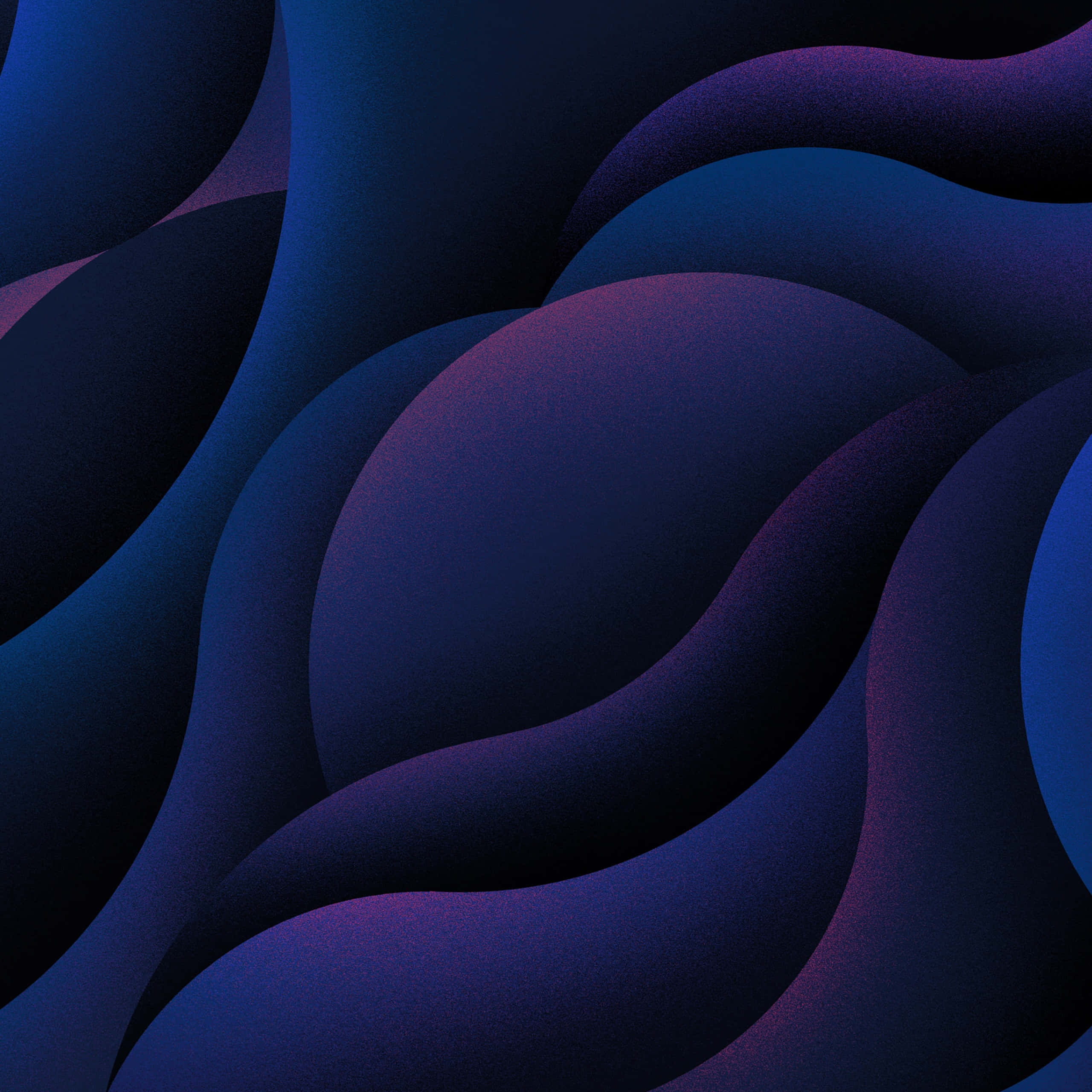 Dark Color 桌布 壁紙 — 深藍色和紫色的平滑流動波浪，搭配柔和漸變，營造出迷人的抽象數位紋理。