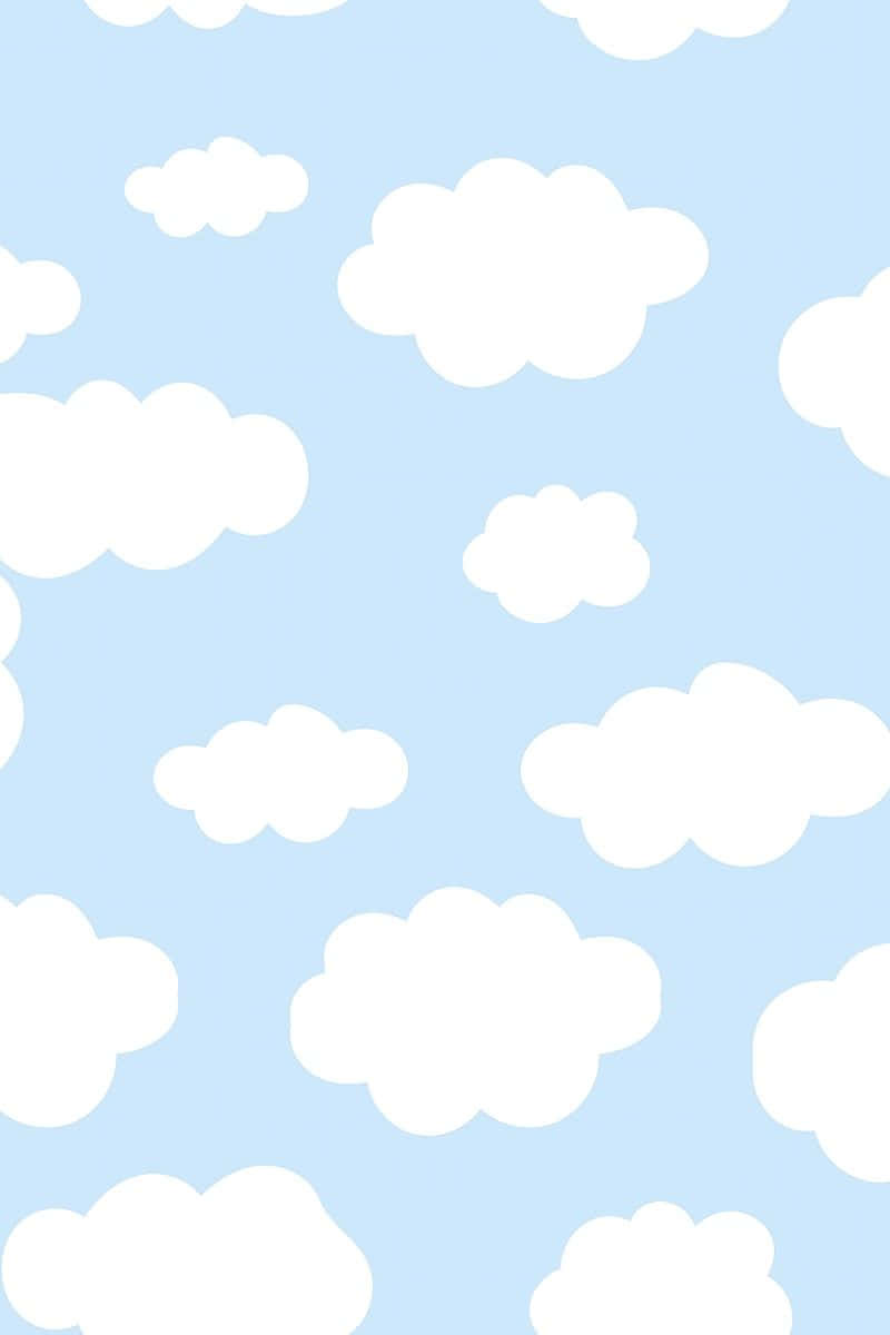 淺藍色天空背景上重複圖案的白雲。