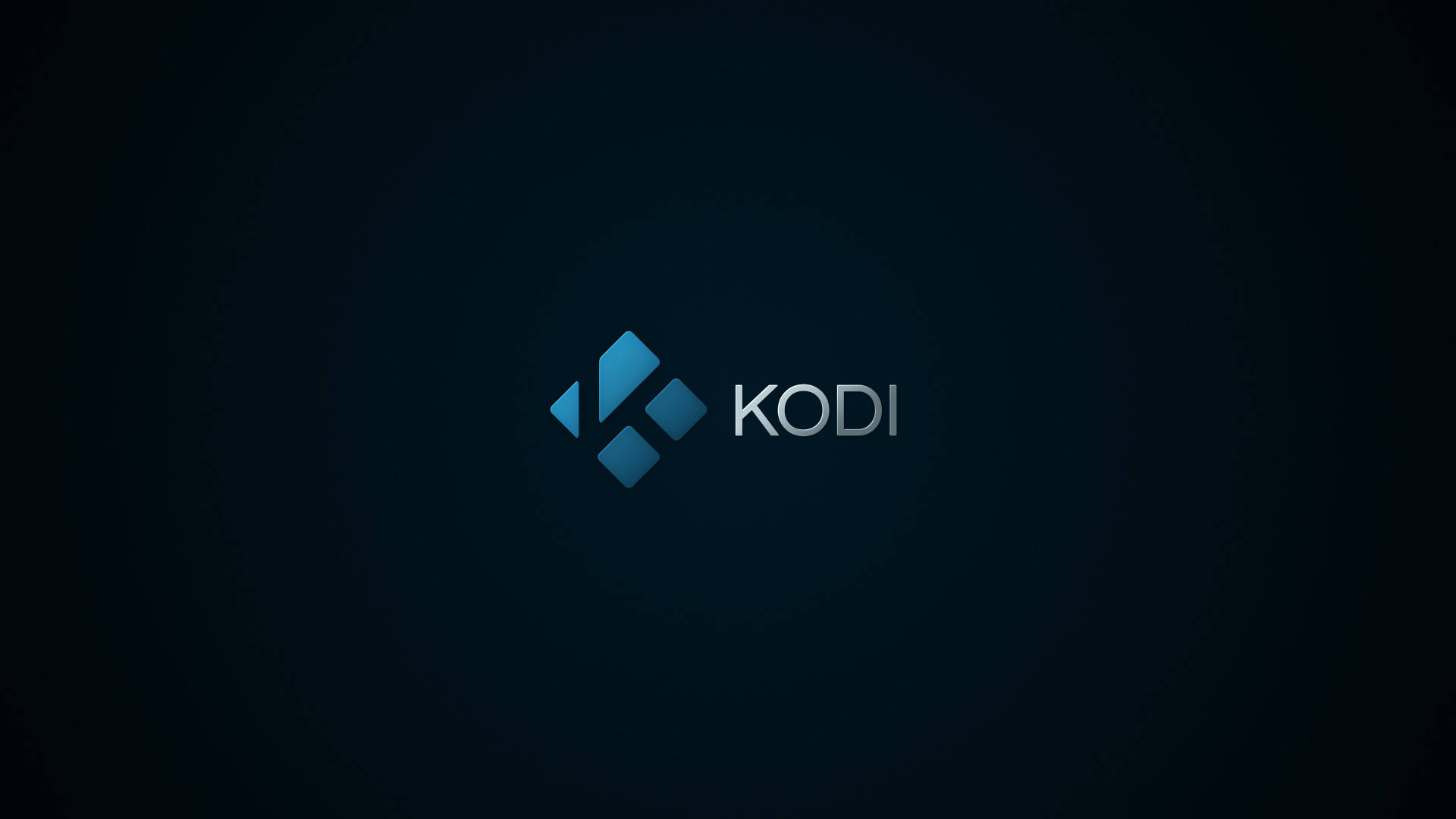 深藍色漸變背景上的 Kodi 媒體播放器標誌