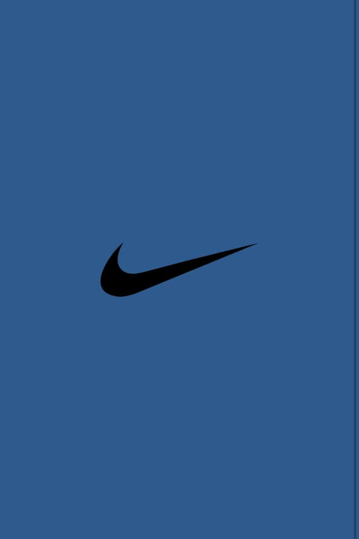 藍色背景上的黑色Nike勾勾標誌