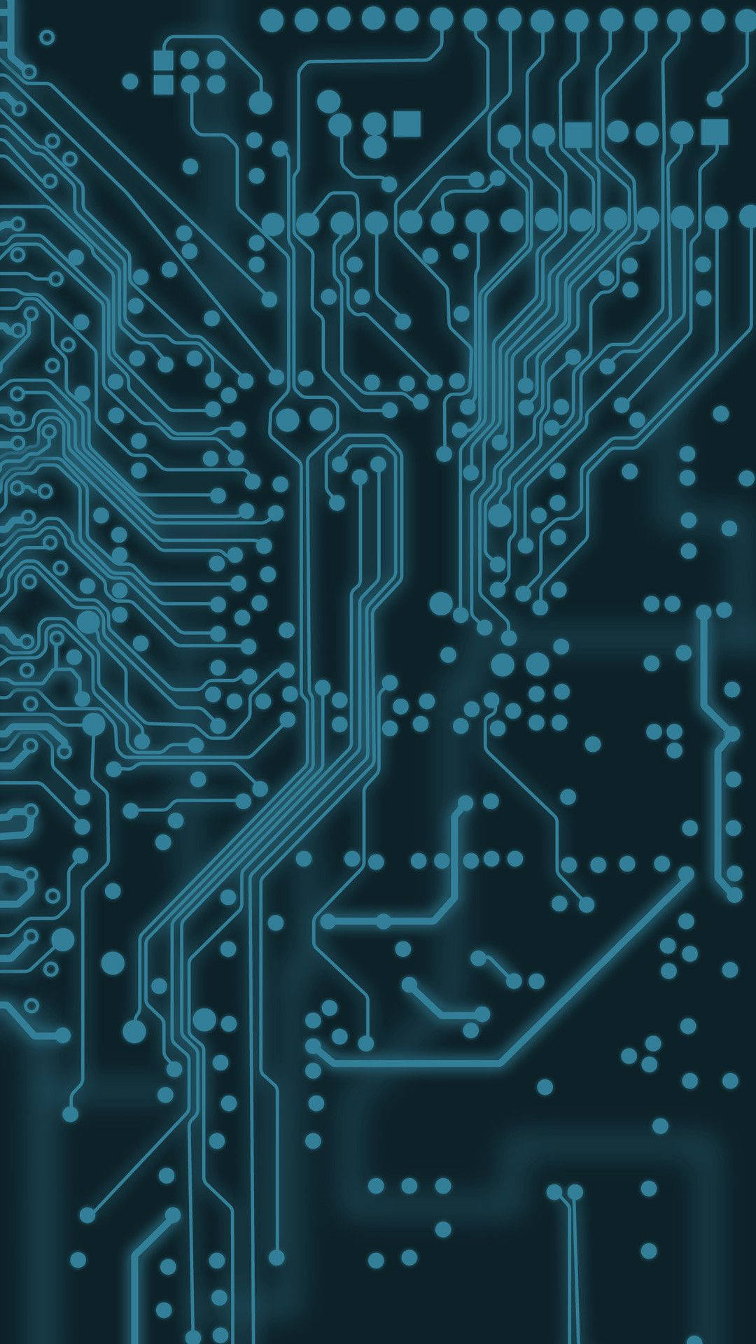 在深青色背景上的發光藍色電路板圖案