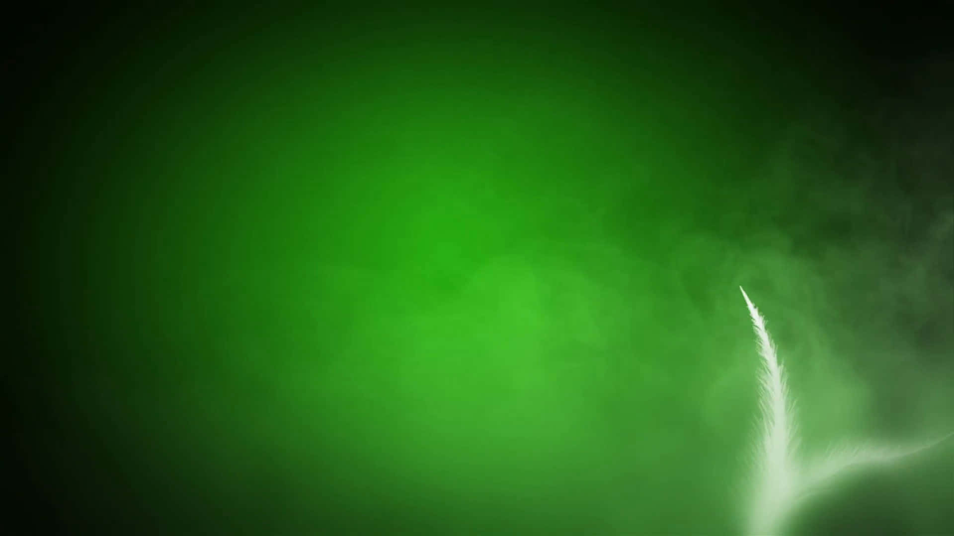 一個發光的綠色漸變，帶有白色羽毛狀條紋。