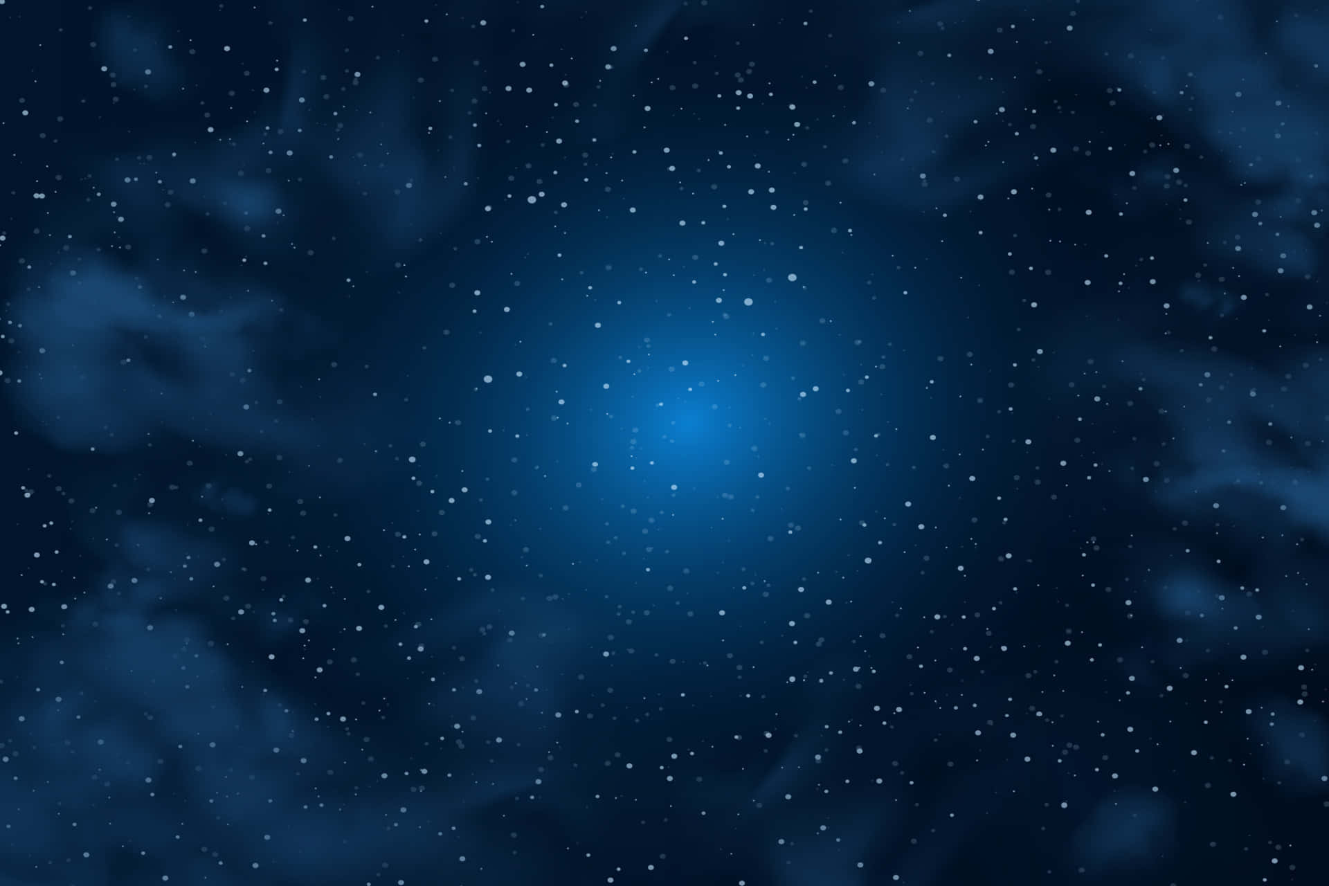 Animated Space 桌布 壁紙 — 深邃藍色宇宙場景，閃爍的星星與旋轉的星雲在虛空中柔和發光。