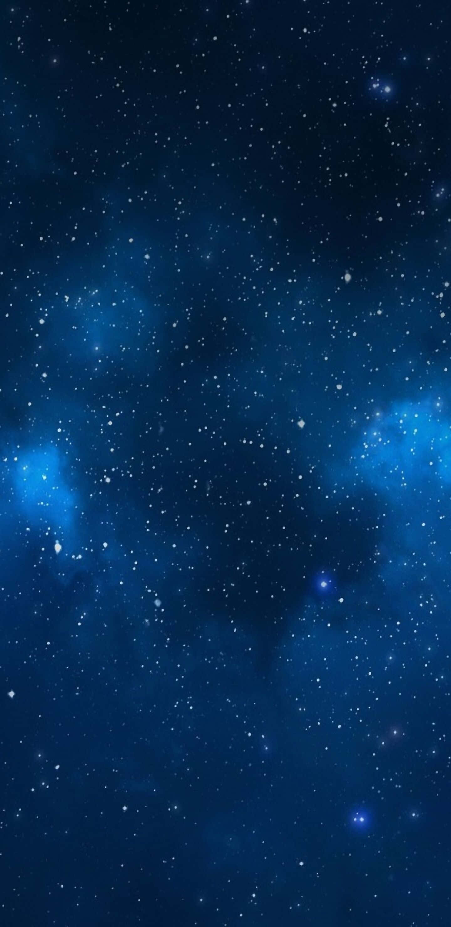 Dark Galaxy 桌布 壁紙 — 深邃藍色宇宙空間，充滿閃爍星星和發光星雲，襯托著黑暗虛空。