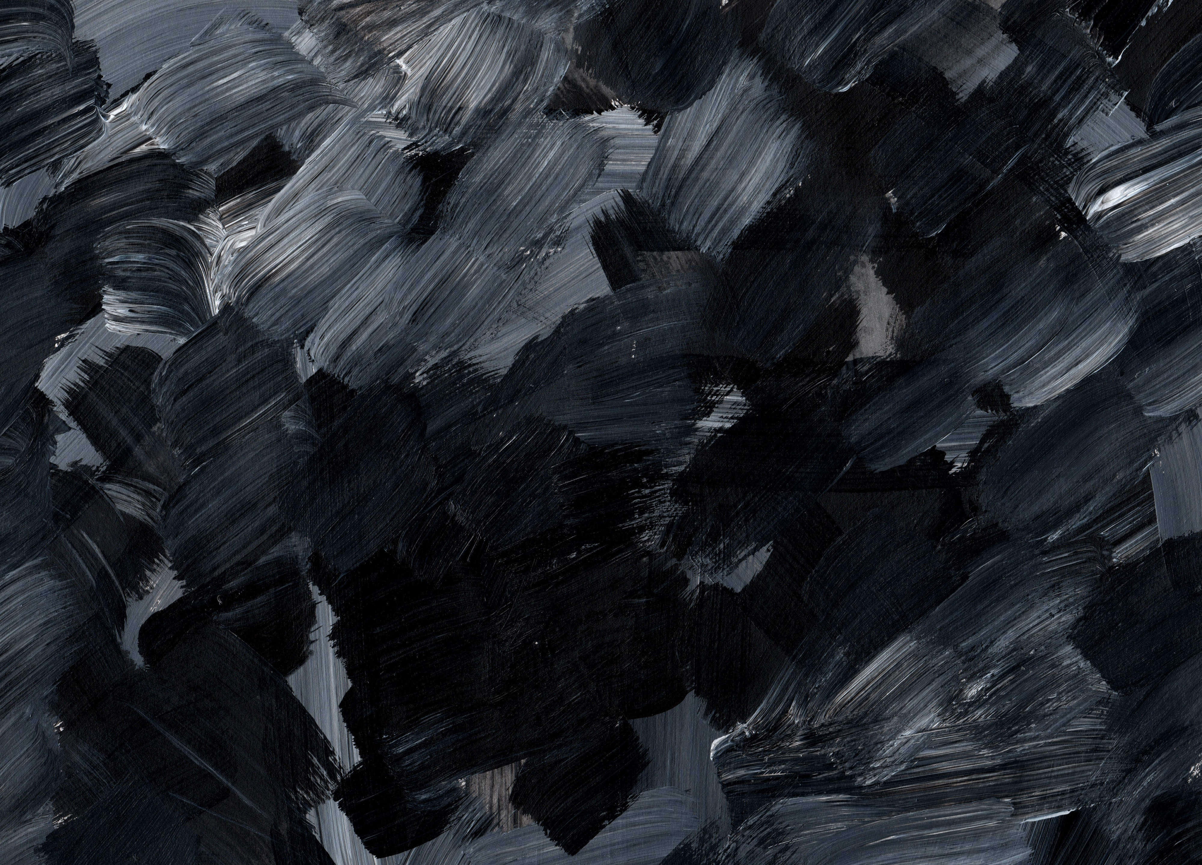 Black And White Texture 桌布 壁紙 — 深黑色和灰色的醒目抽象筆觸營造出具有動態運動的紋理、陰鬱的畫布。