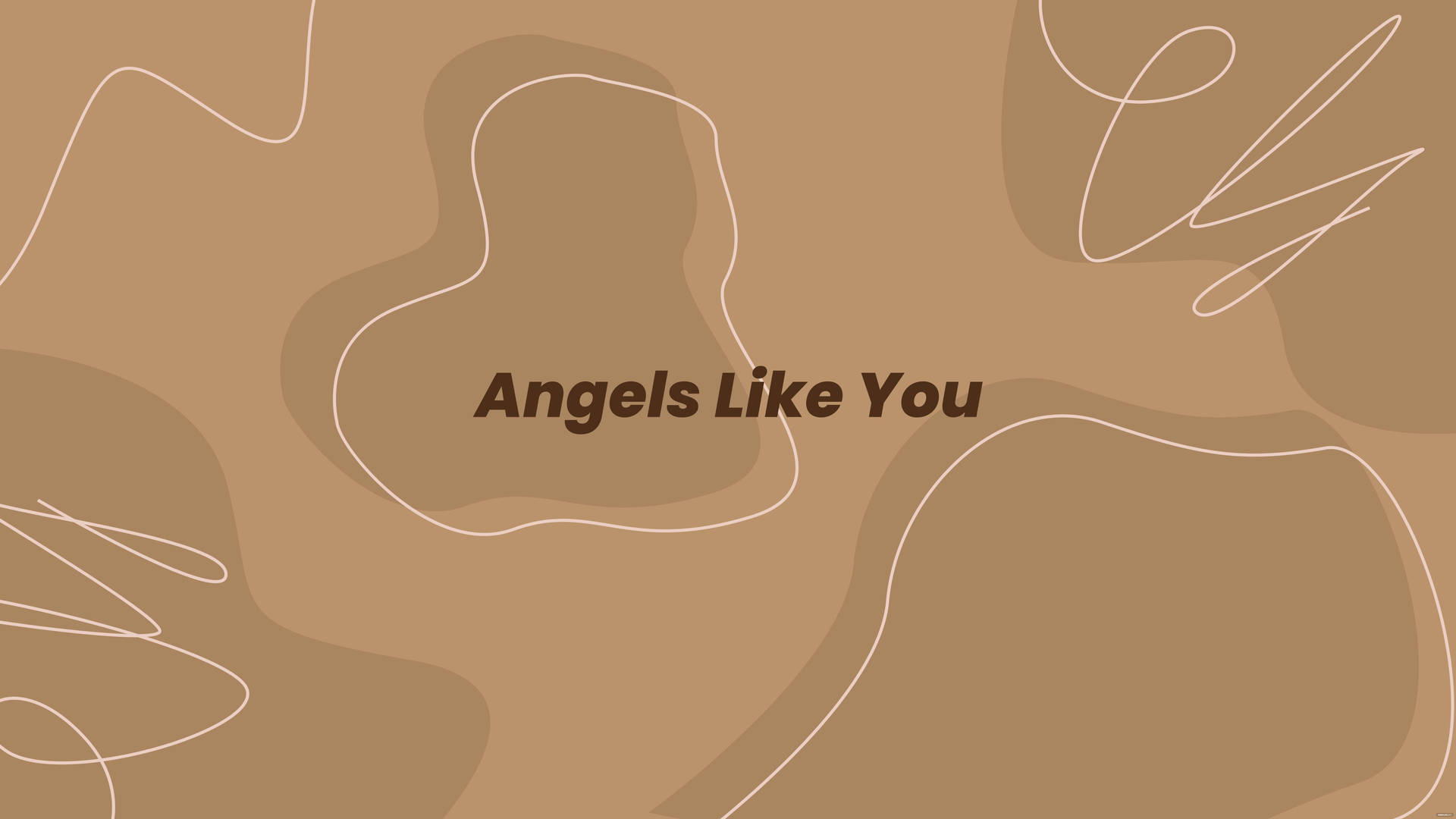 抽象米色背景，帶有白色線條和文字 Angels Like You。