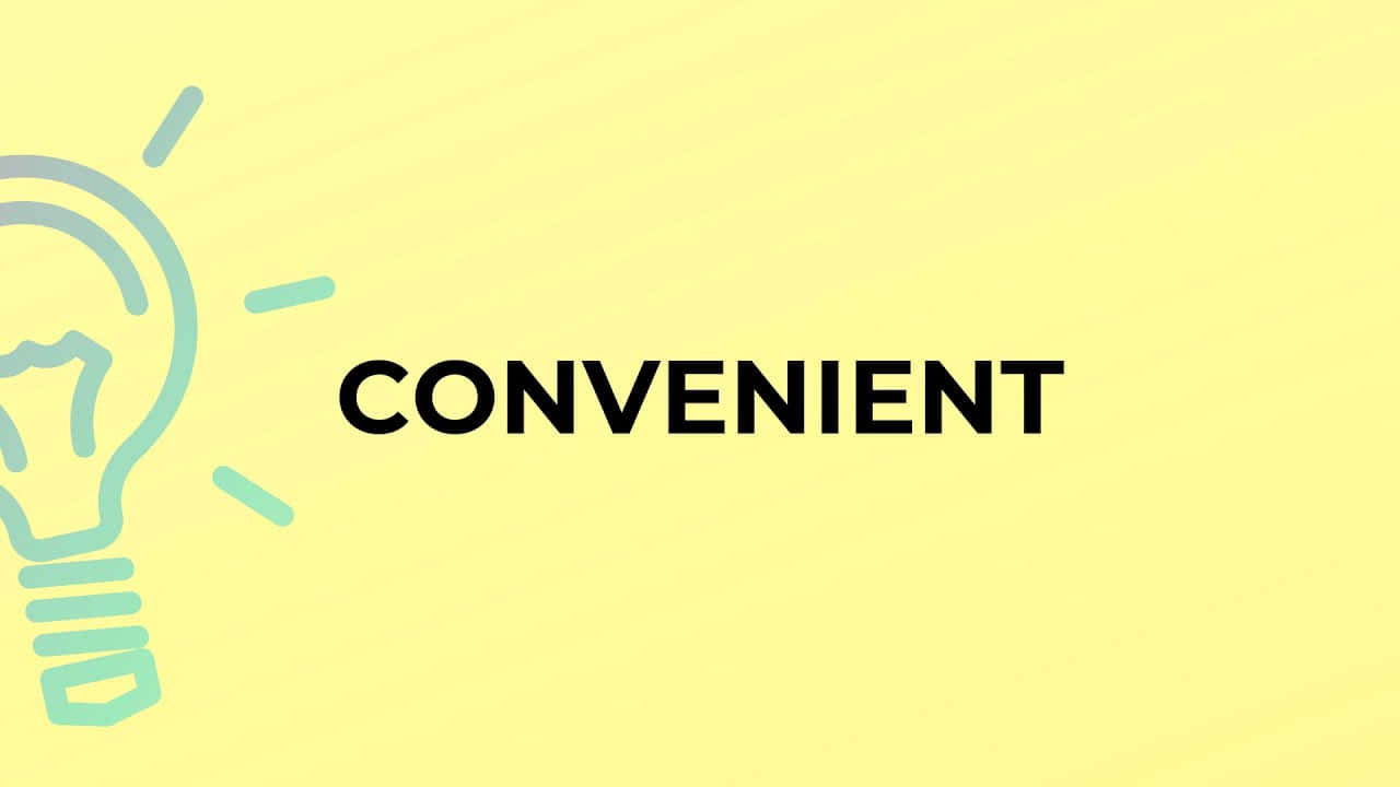 青綠色燈泡圖標，在黃色背景上寫著 convenient。