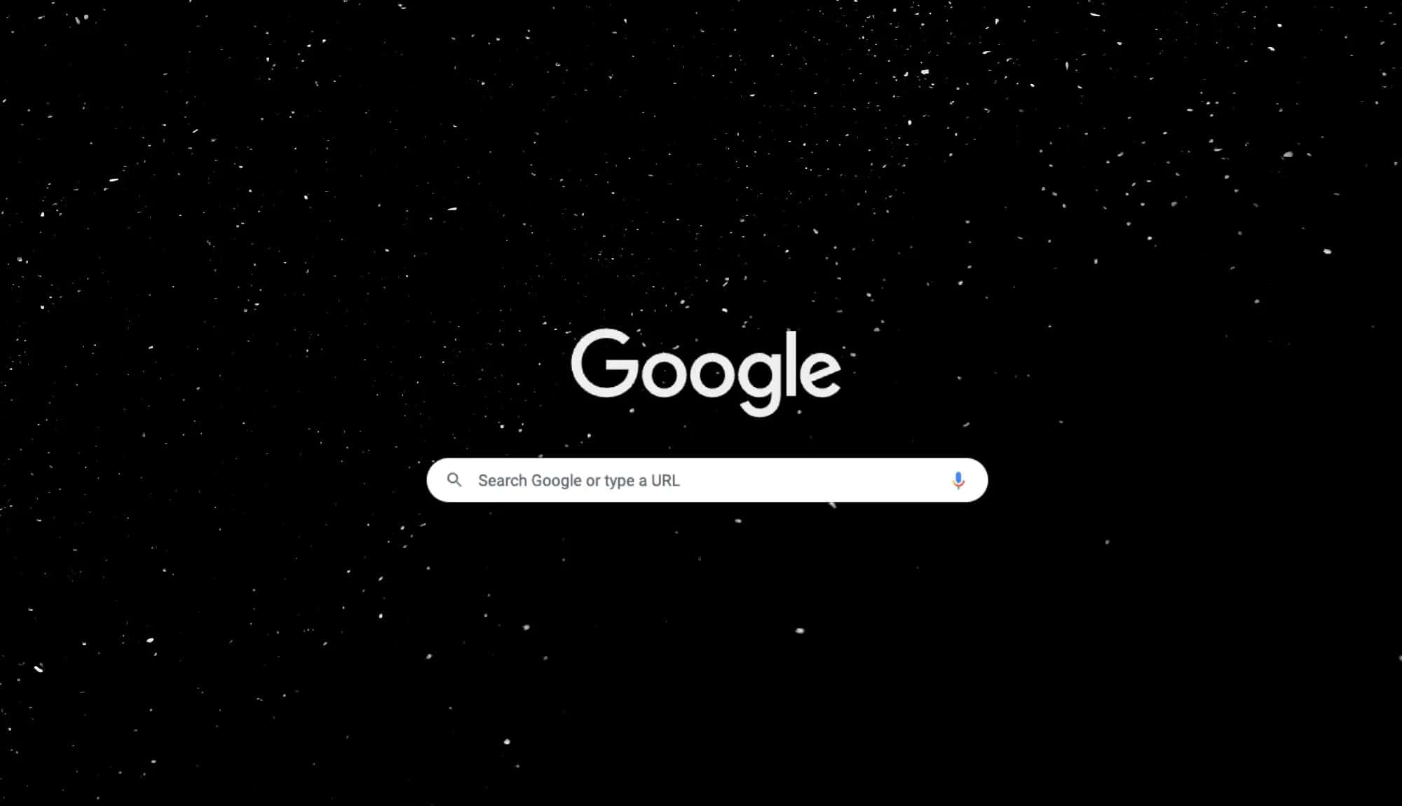 清新多彩的 Google 背景 壁紙 — Google 搜尋首頁，以星空背景為中心，帶有白色文字和搜尋列。
