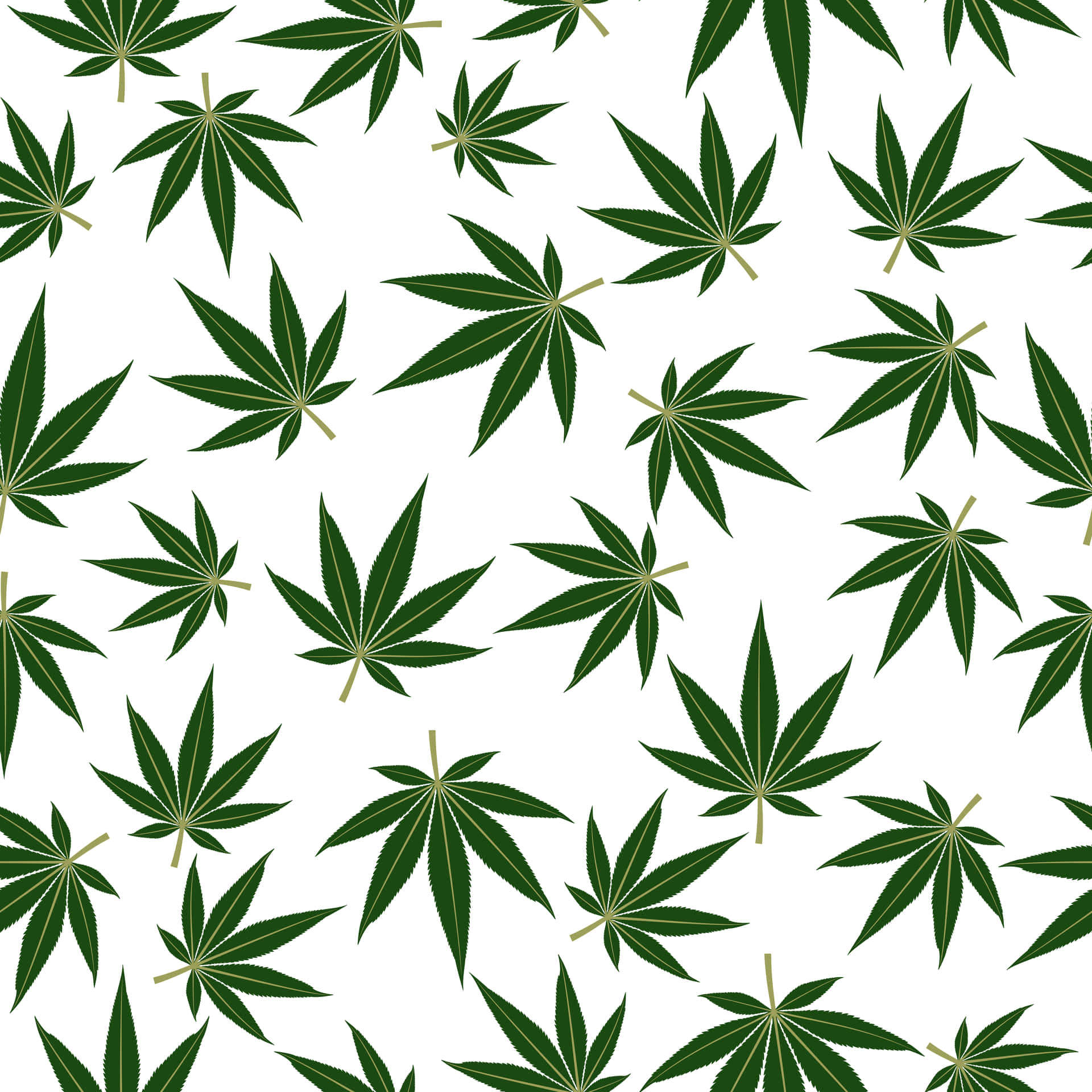 白色背景上重複的大麻葉圖案