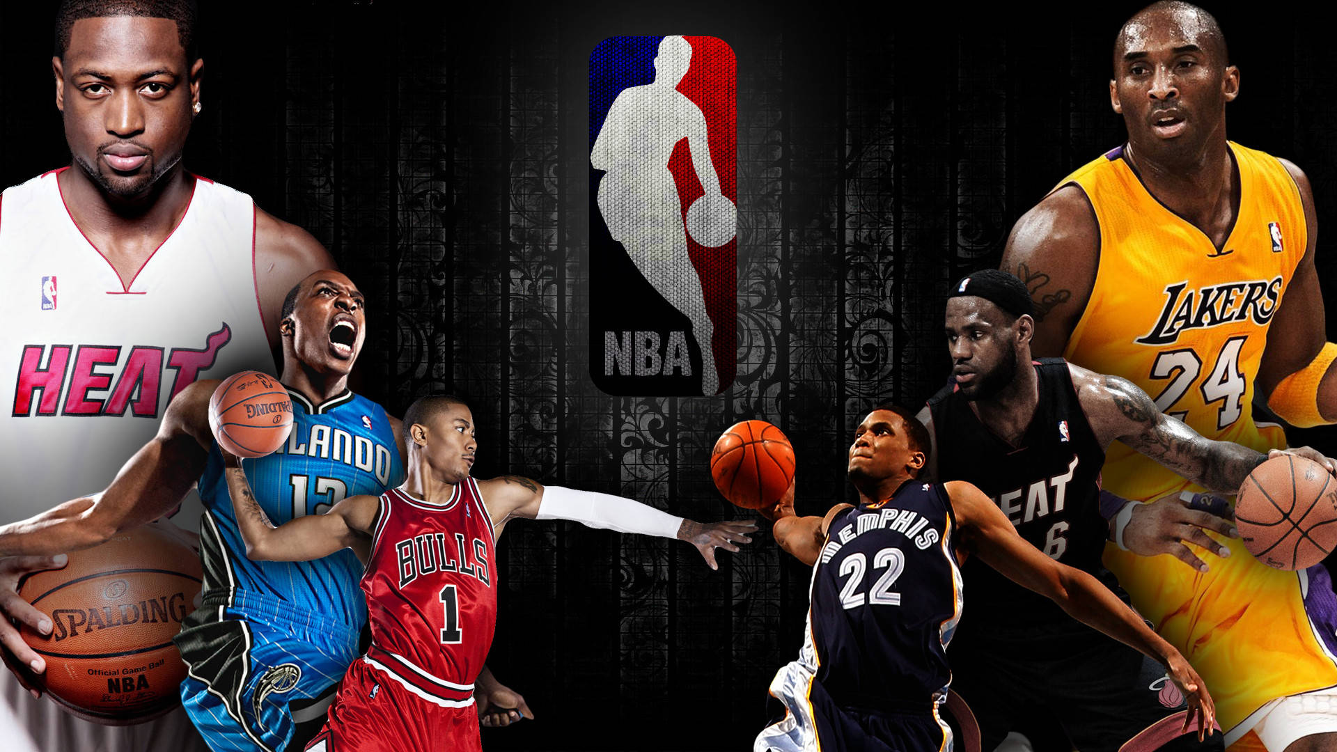 NBA籃球運動員穿著球隊球衣並帶有NBA標誌的動作姿勢。