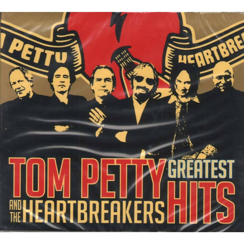 Tom Petty and the Heartbreakers最熱門歌曲專輯封面，採用大膽的紅金設計。