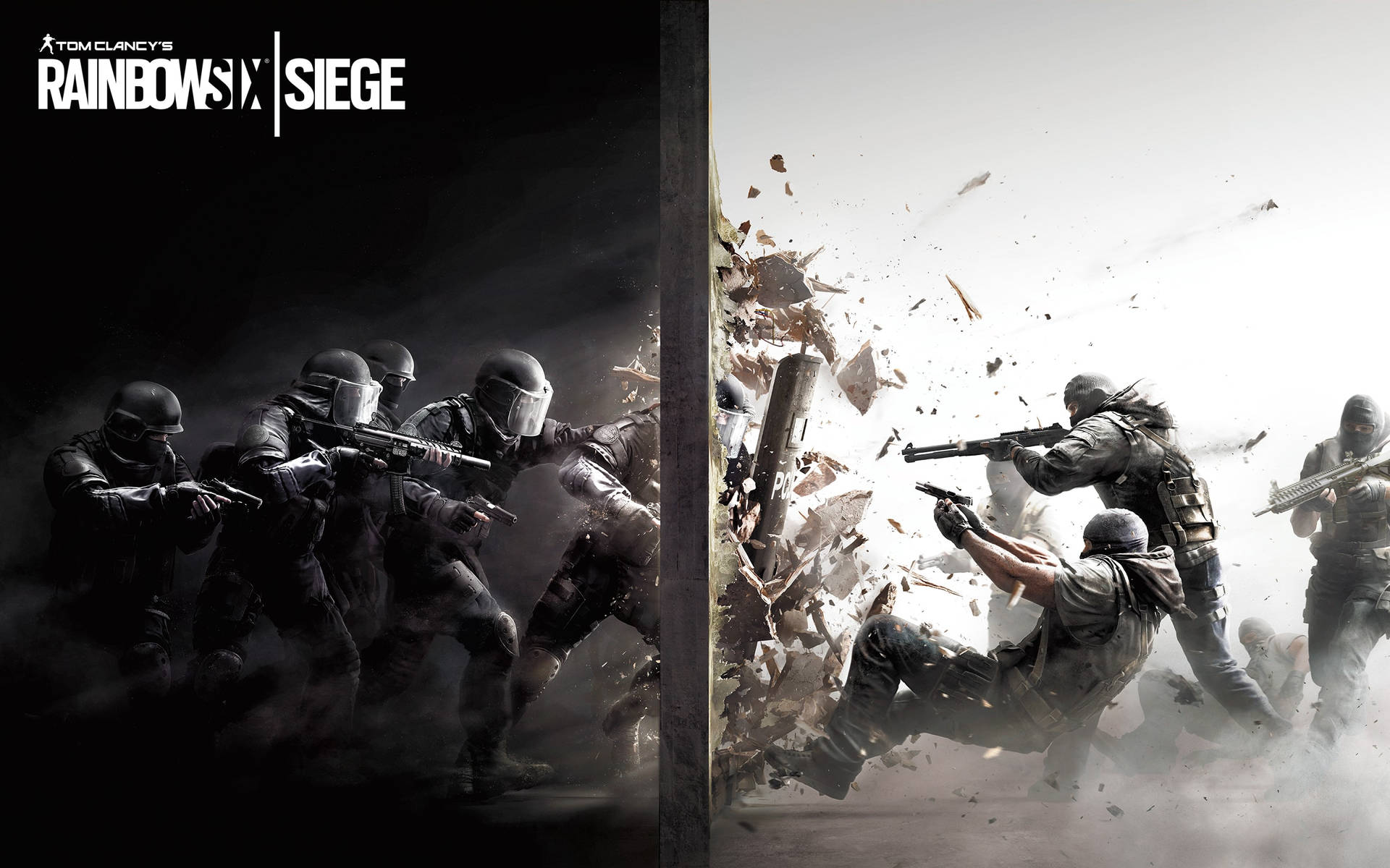 士兵在《Rainbow Six Siege》的爆炸戰鬥中突破牆壁。