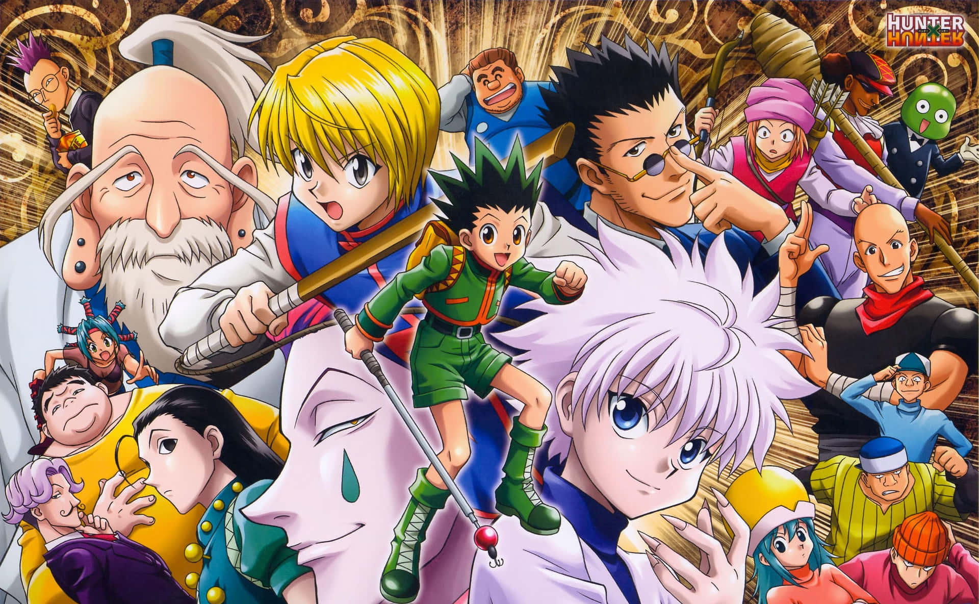 色彩繽紛的 Hunter x Hunter 動畫角色動作姿勢。