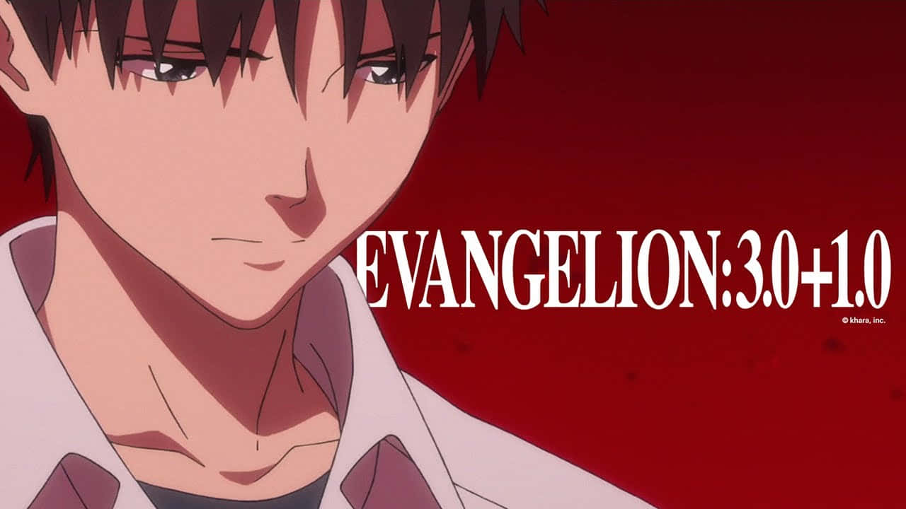 來自 Evangelion 3.0 1.0 的動畫角色，表情嚴肅，背景為紅色。