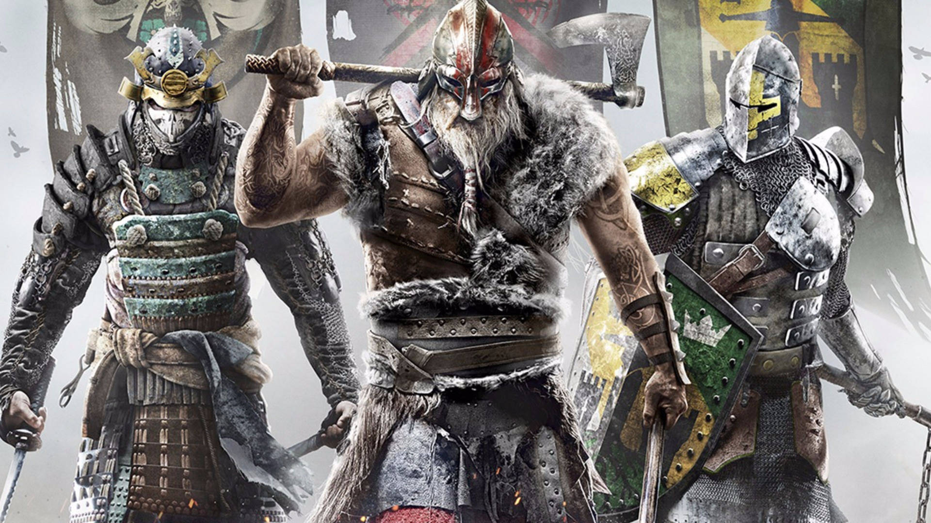 三名身穿盔甲的戰士 武士 維京人 騎士 戰鬥裝備