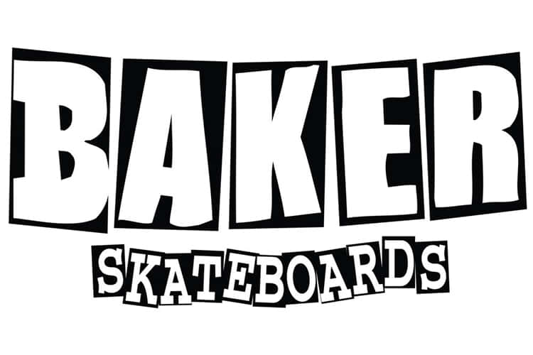 Baker Skateboards 標誌，大膽黑白方塊字