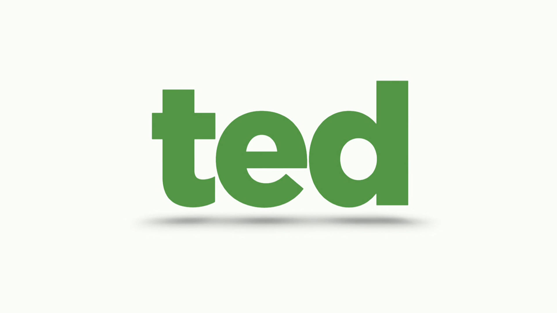 淺色背景上帶柔和陰影的綠色 ted 標誌