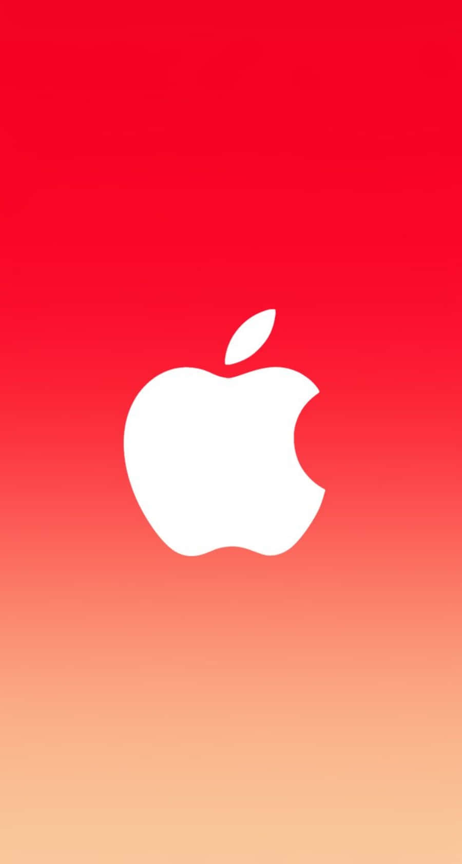 白色Apple標誌在紅色到橙色漸變背景上。