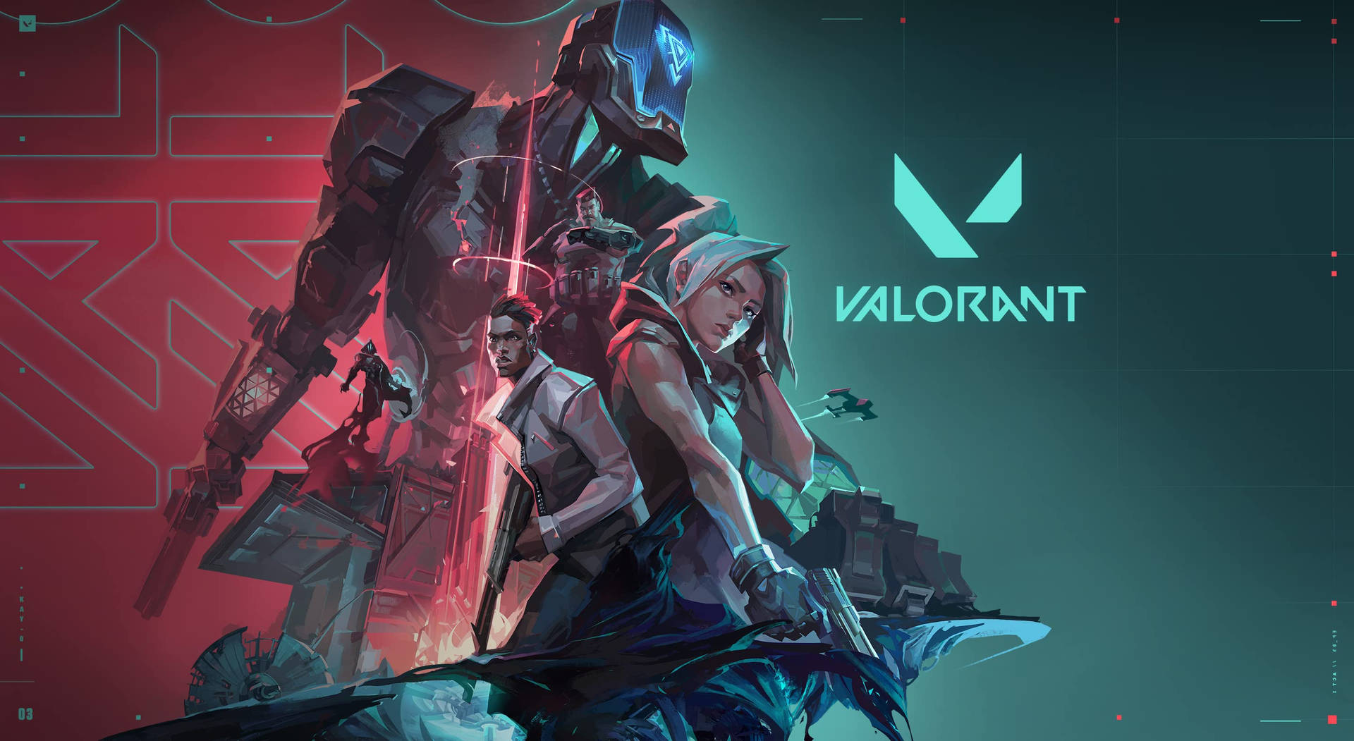 霓虹燈光下的Valorant遊戲角色，身穿Cyberpunk裝備。