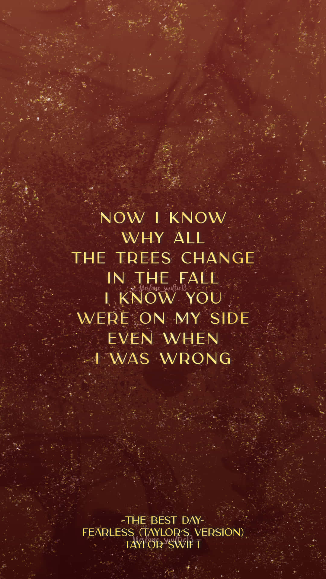 Taylor Swift 歌詞在閃亮紅色背景上