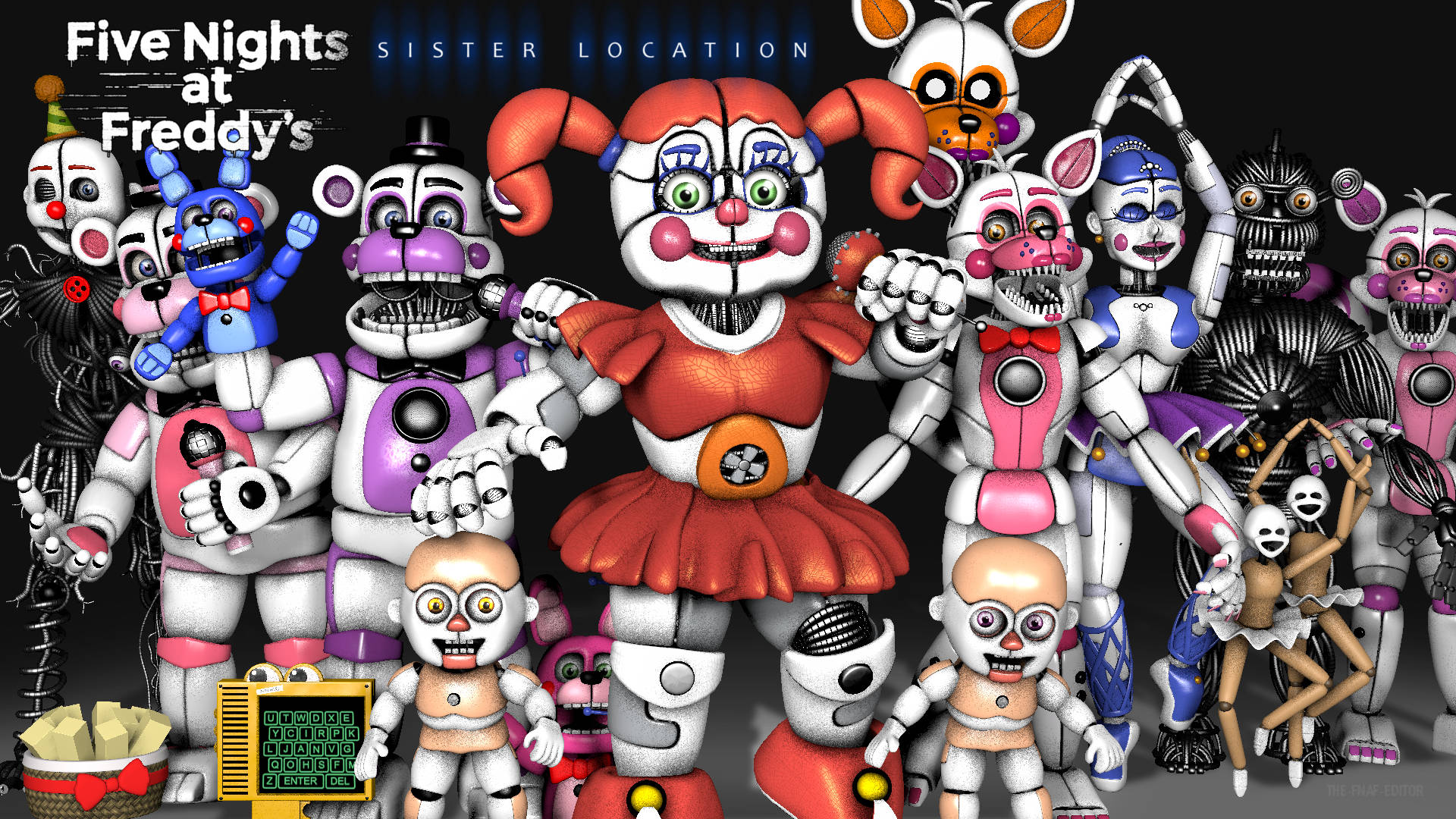 來自《Five Nights at Freddy's》的恐怖電子動畫角色群體。