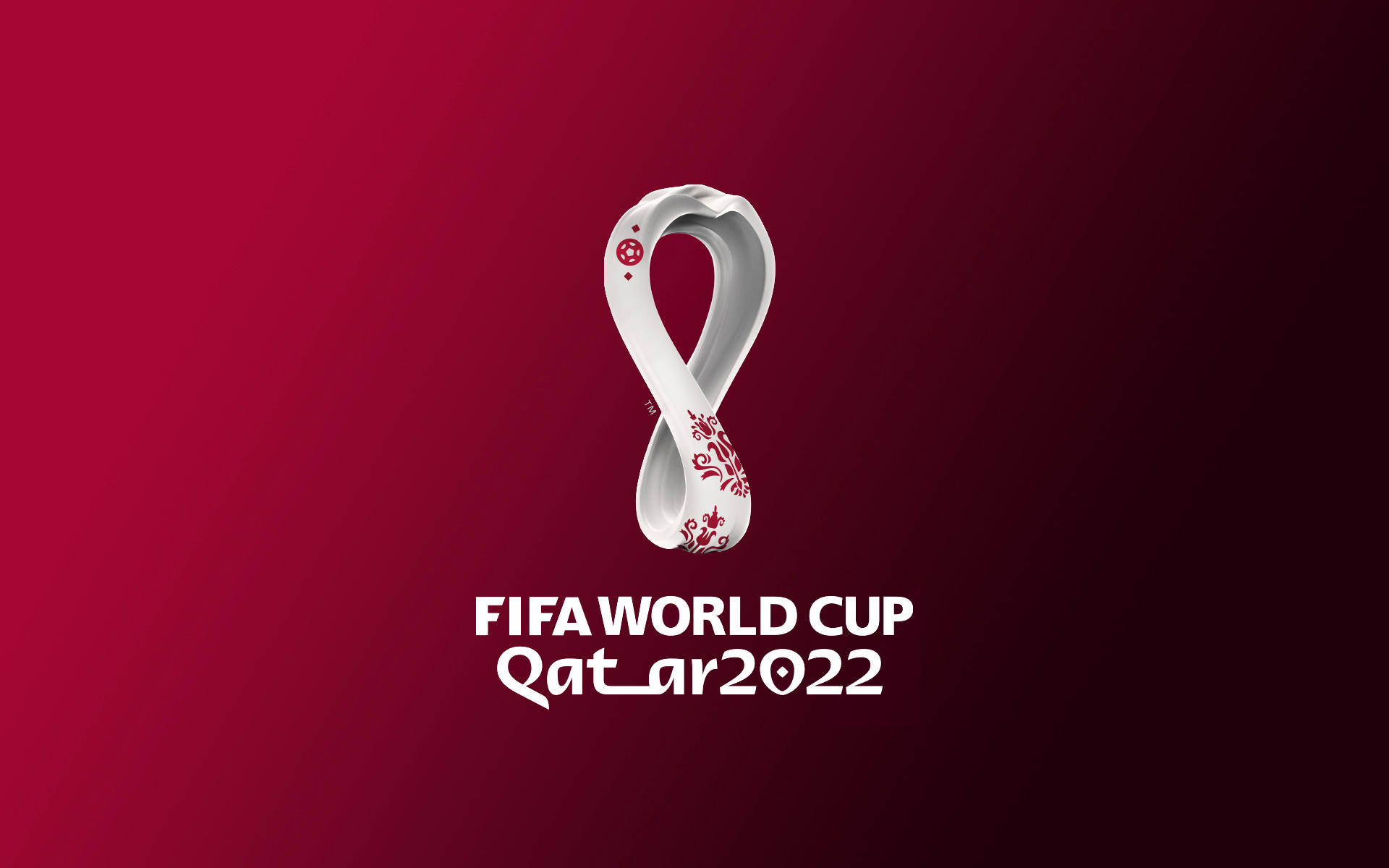 紅色漸變背景上的FIFA世界盃卡塔爾2022官方標誌