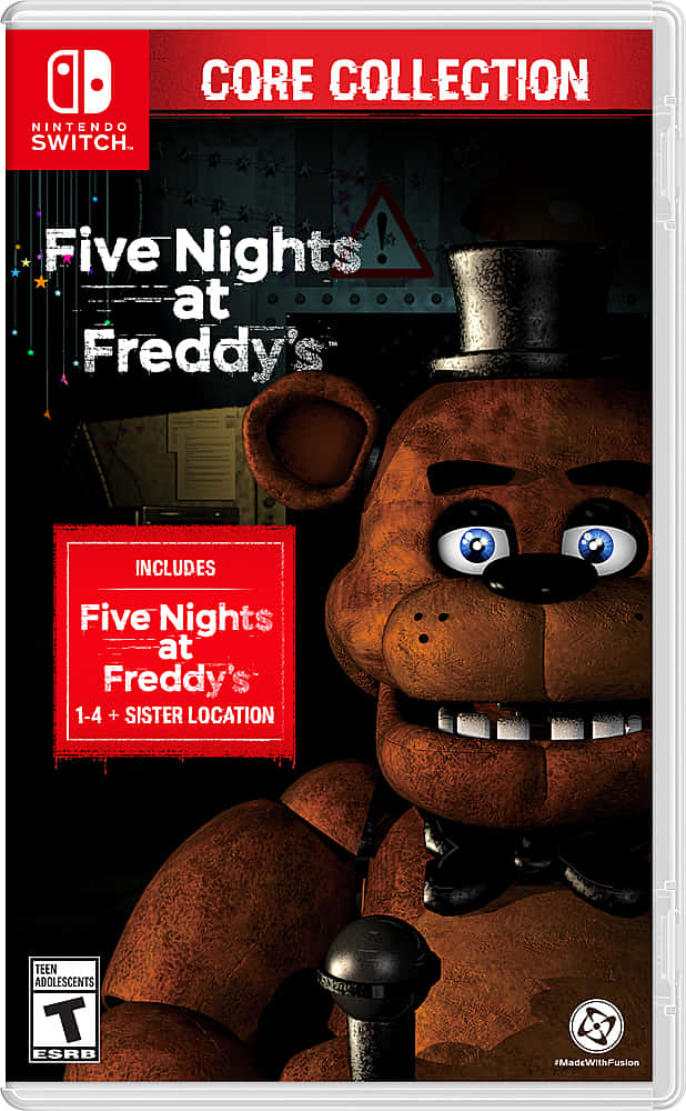 來自《Five Nights at Freddy's》遊戲嘅生鏽電子動畫熊，有發光眼睛同高帽。
