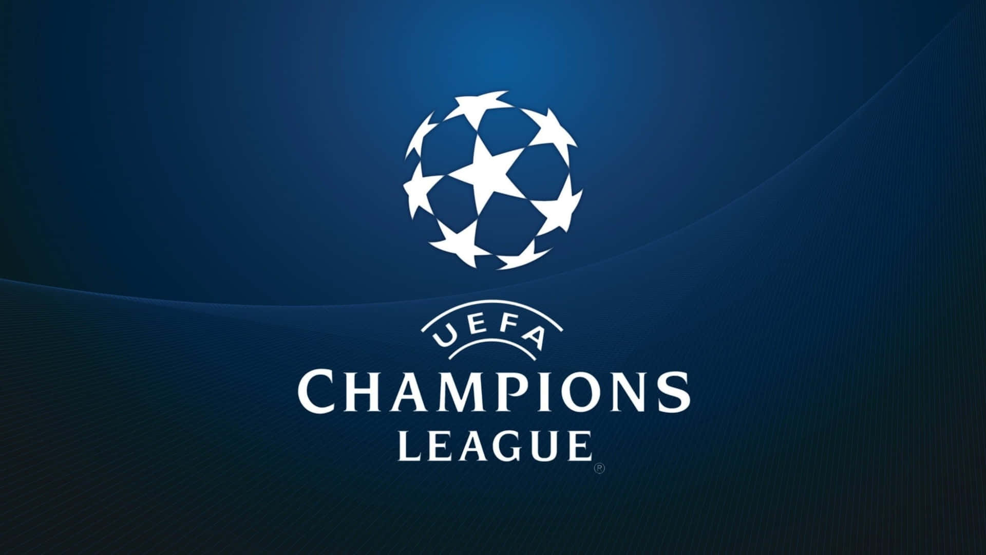 藍色漸變背景上嘅UEFA Champions League官方標誌
