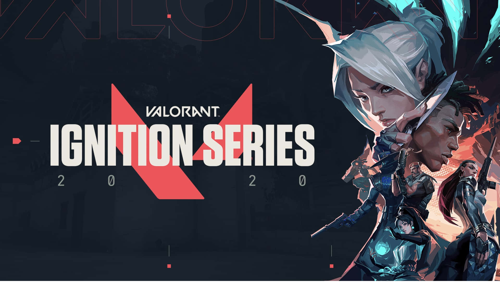 Valorant Ignition Series 2020宣傳藝術作品，包含風格化的戰鬥角色。