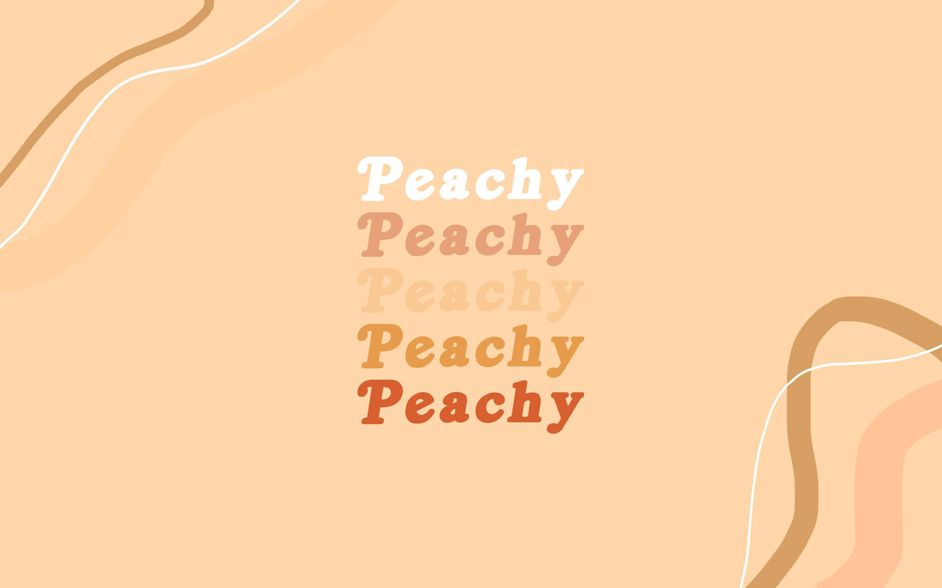 在抽象背景上以漸變蜜桃色調顯示的 Peachy 文字