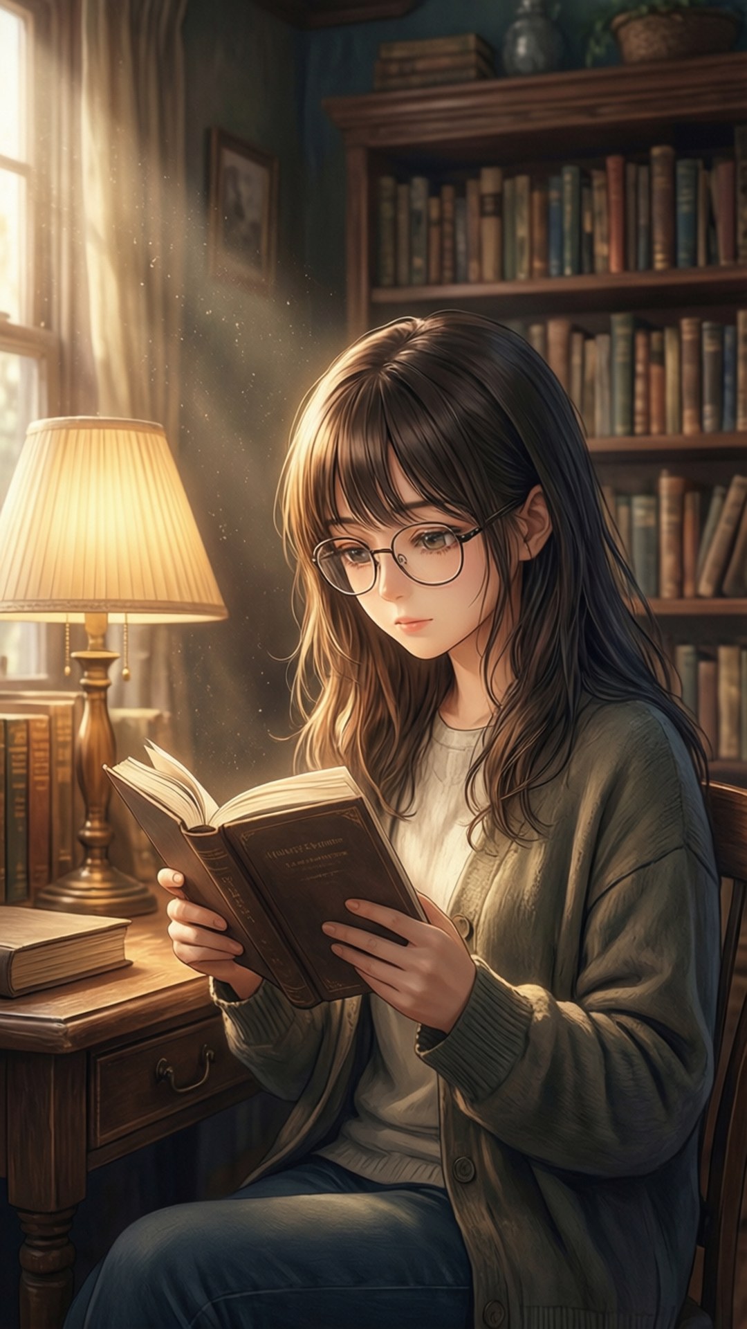 溫馨圖書館 壁紙