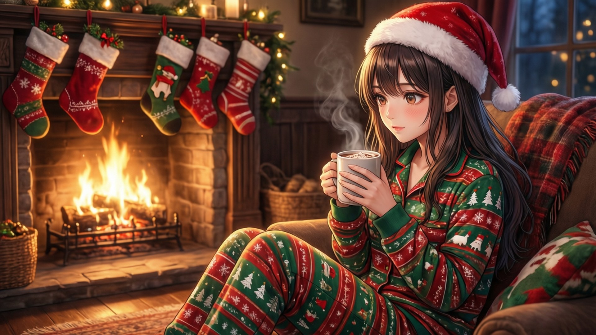 溫馨聖誕睡衣 壁紙