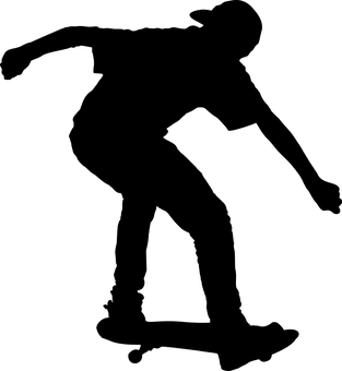 滑板技巧的剪影陰影 壁紙