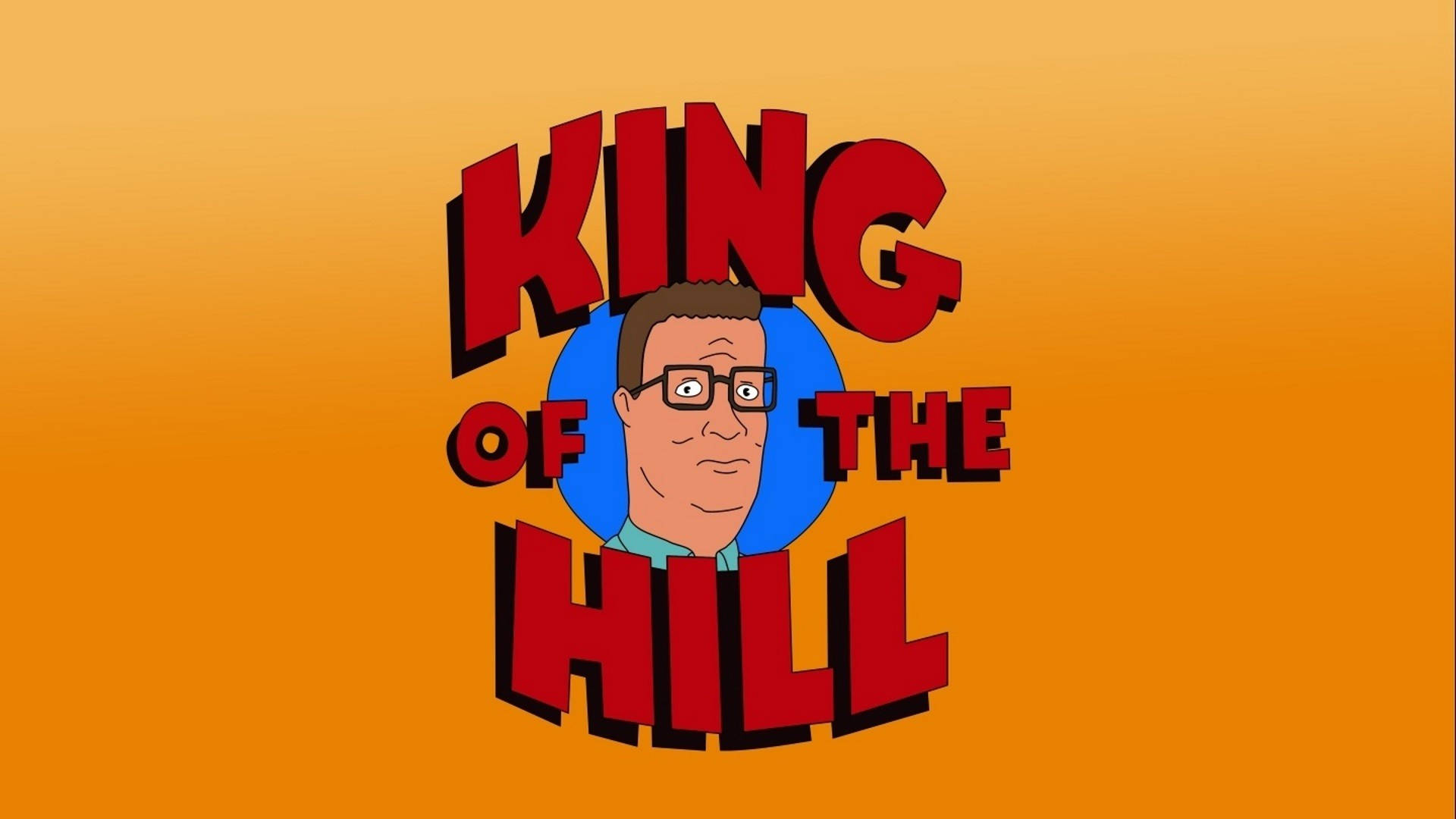 King of the Hill 卡通標誌，藍色圓圈內有 Hank Hill 的臉。