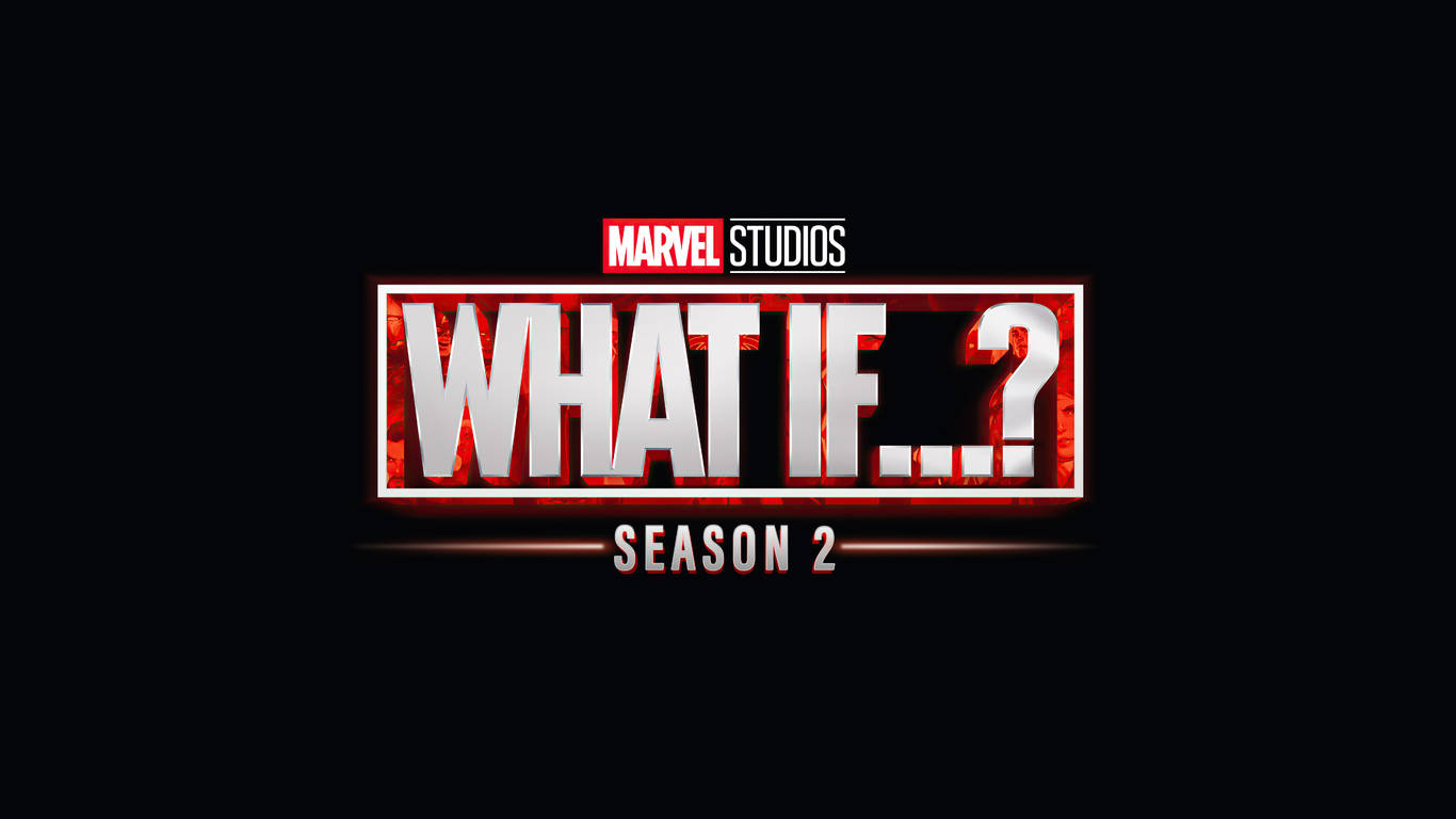 Marvel Studios What If...? 第二季標題標誌，黑色背景上帶有紅色和白色文字。