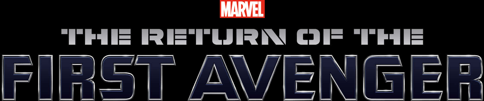 黑色背景上《The Return of the First Avenger》的Marvel電影標題文字。 — 復仇者聯盟 壁紙