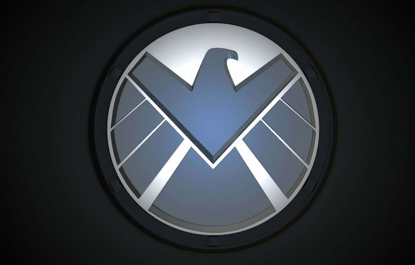 S.H.I.E.L.D.標誌帶鷹徽章在深色背景中發光