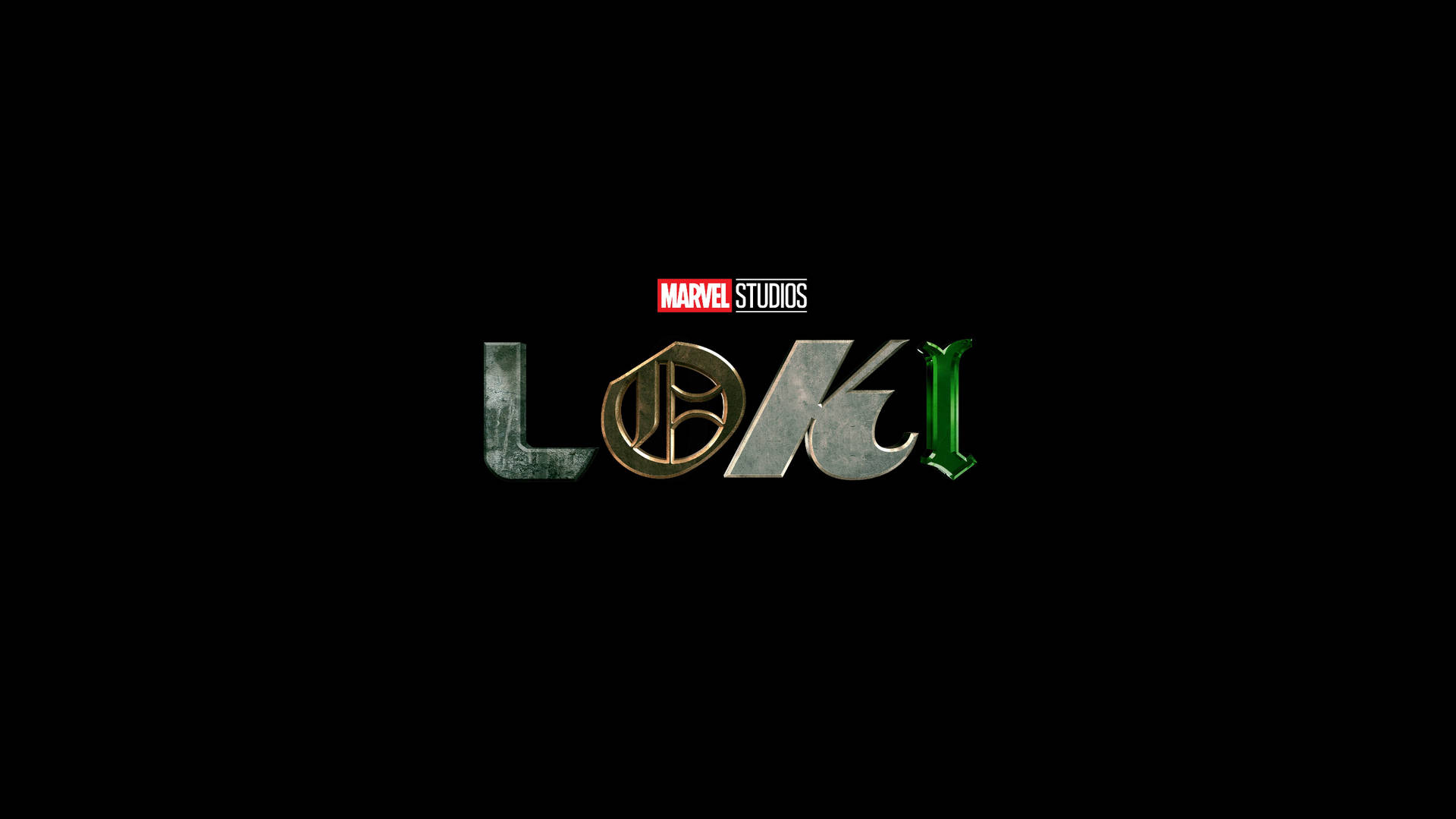 Loki 標題標誌帶有 Marvel Studios 標誌，置於黑色背景上。
